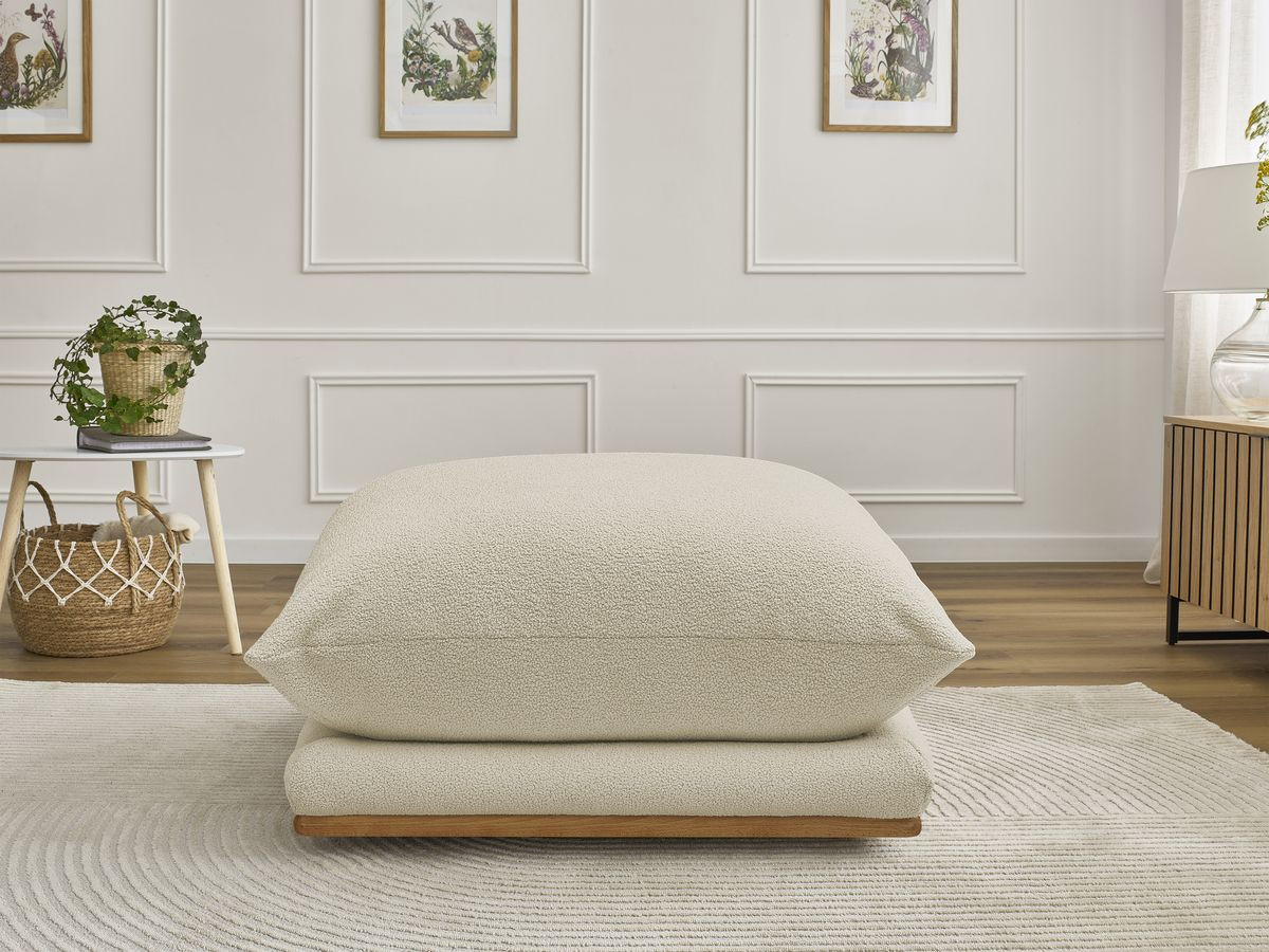 Bobochic Ernest Pouf Bouclé-Stoff Beige