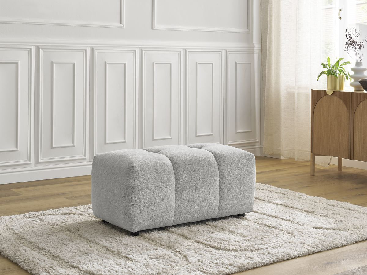 Bobochic Roxelane Pouf Melange-Stoff Hellgrau