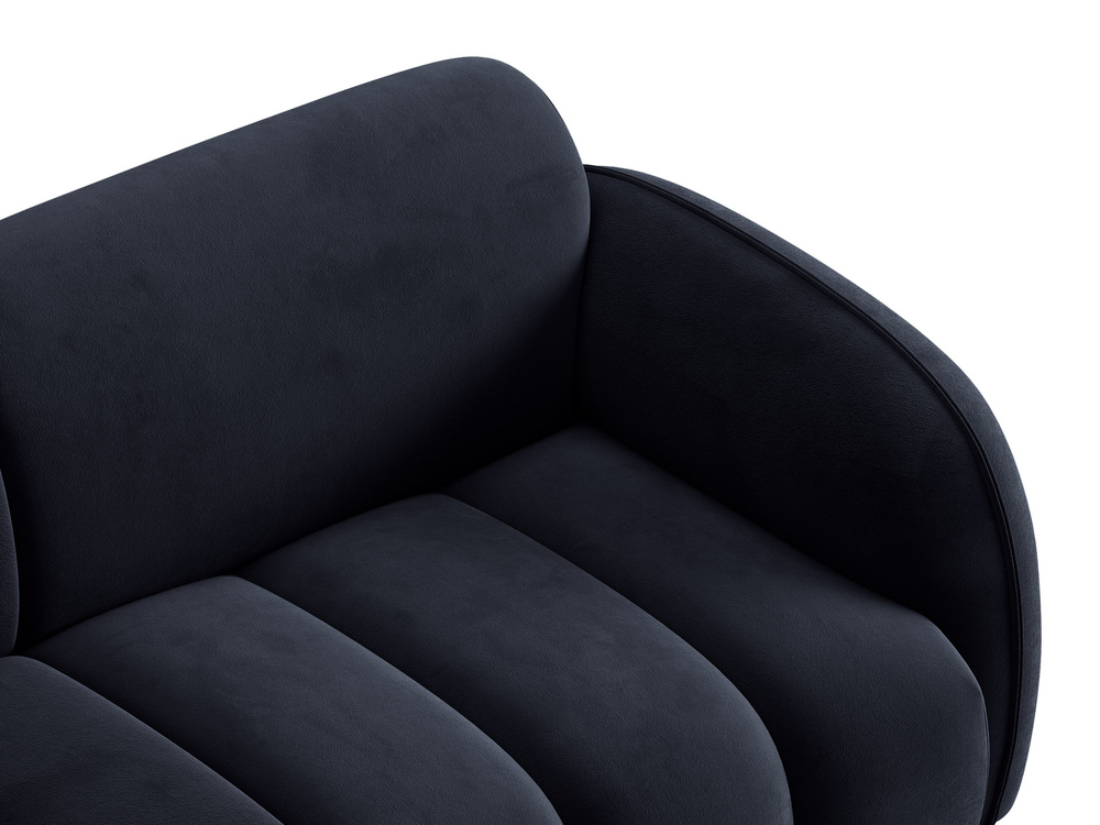 Cosmopolitan Design Ecksofa Bilbao 3-Sitzer kleine Version Samt Casino Königsblau Links