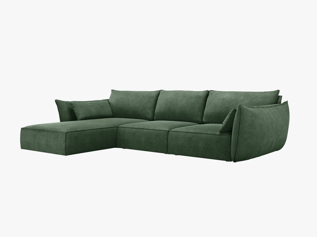 Micadoni Ecksofa Kaelle 4-Sitzer Links Chenille Over The Horizon Flaschengrün