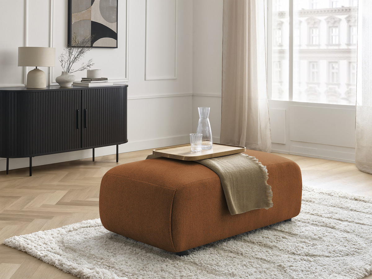 Bobochic Jana Pouf 63 × 114 cm Melange-Stoff Orange