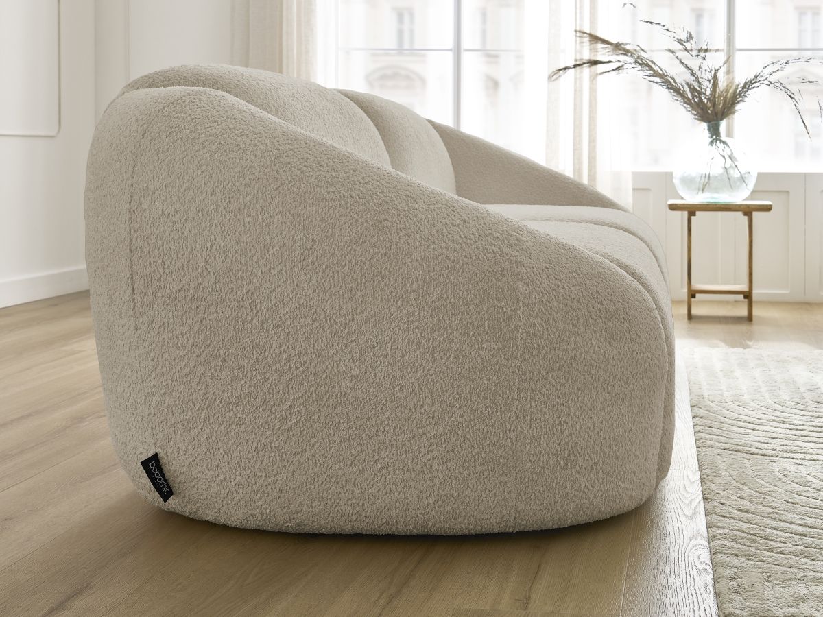Bobochic Tina Sofa 2-Sitzer Bouclé-Stoff Beige