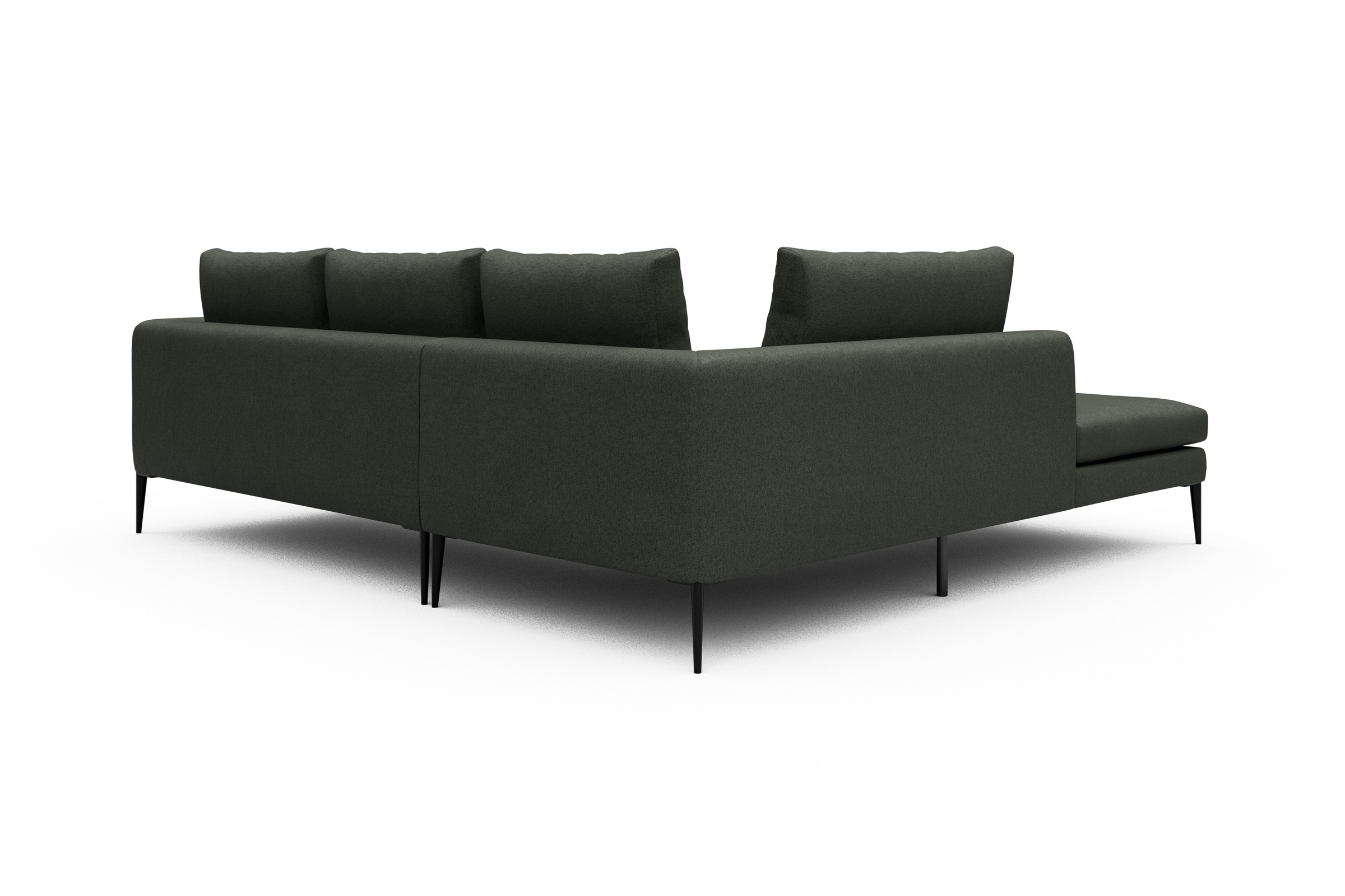 Ecksofa Paul Relax-Ecke links mit 2-Sitzer Denari-Forest-Green