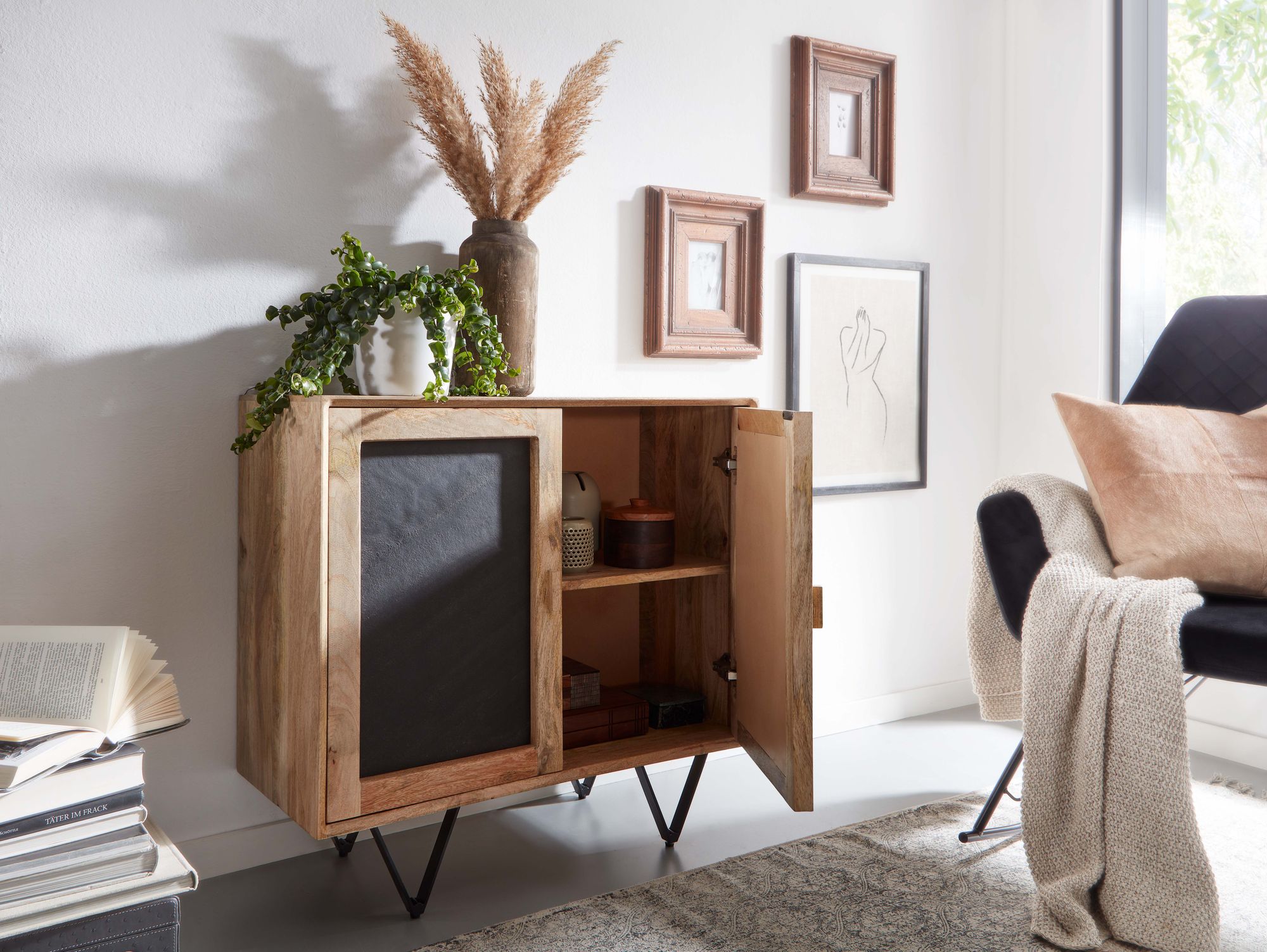 Sideboard Selvogur Mango Massivholz 80 × 35 × 75 cm