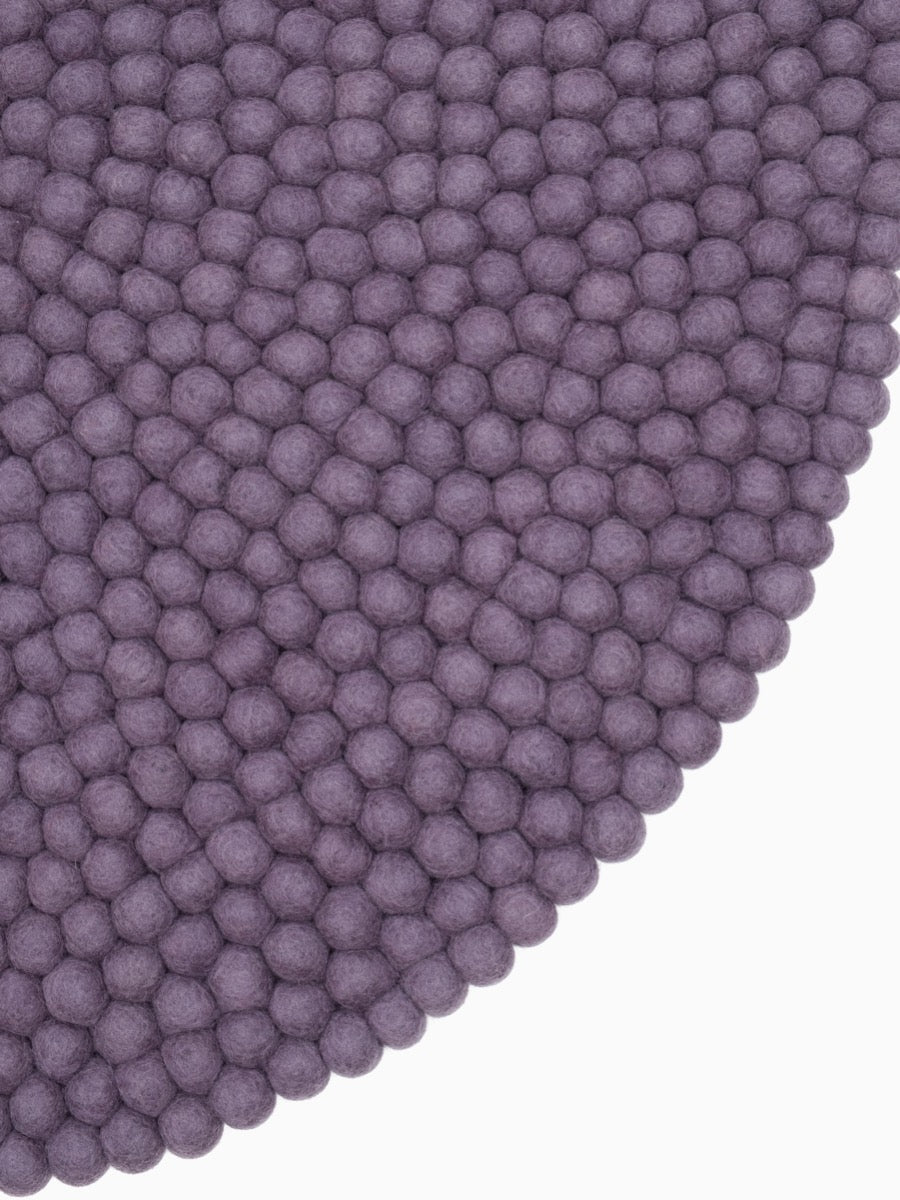 myfelt Frida Filzkugelteppich Violett rund Ø 70 cm