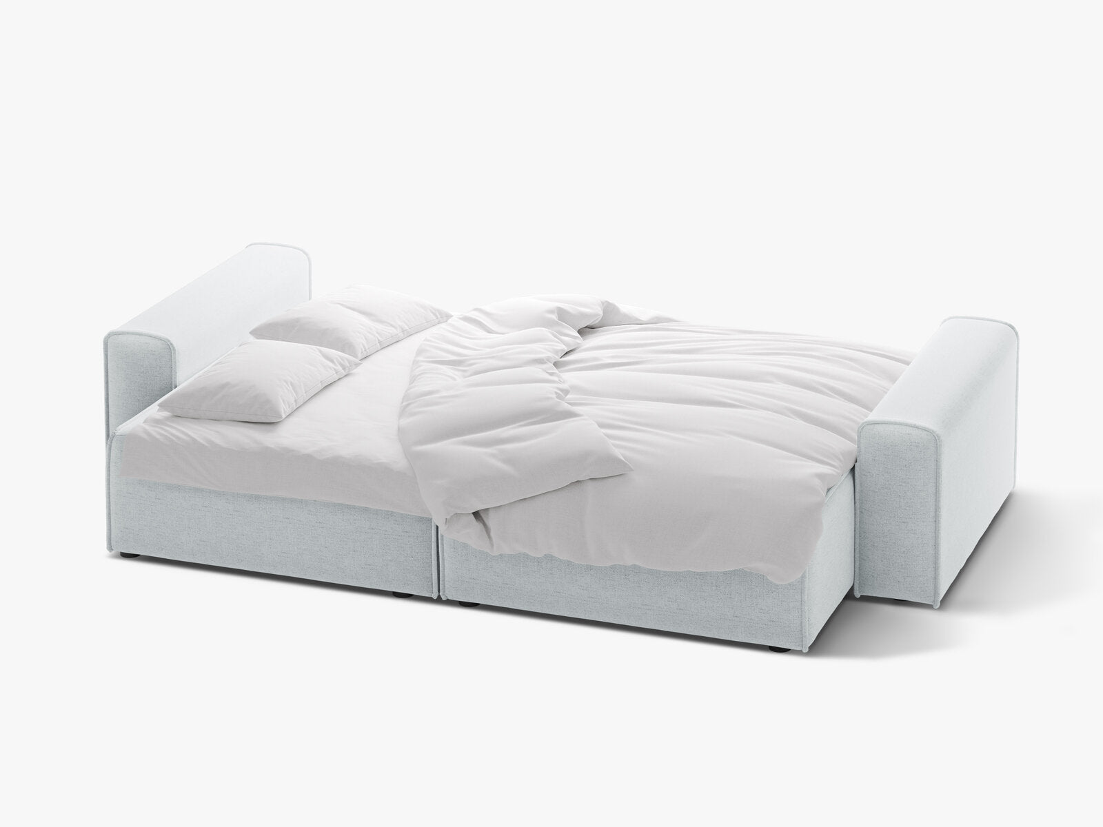 Micadoni Sofa Victor 3-Sitzer mit Schlaffunktion Strukturierter Stoff Hellgrau