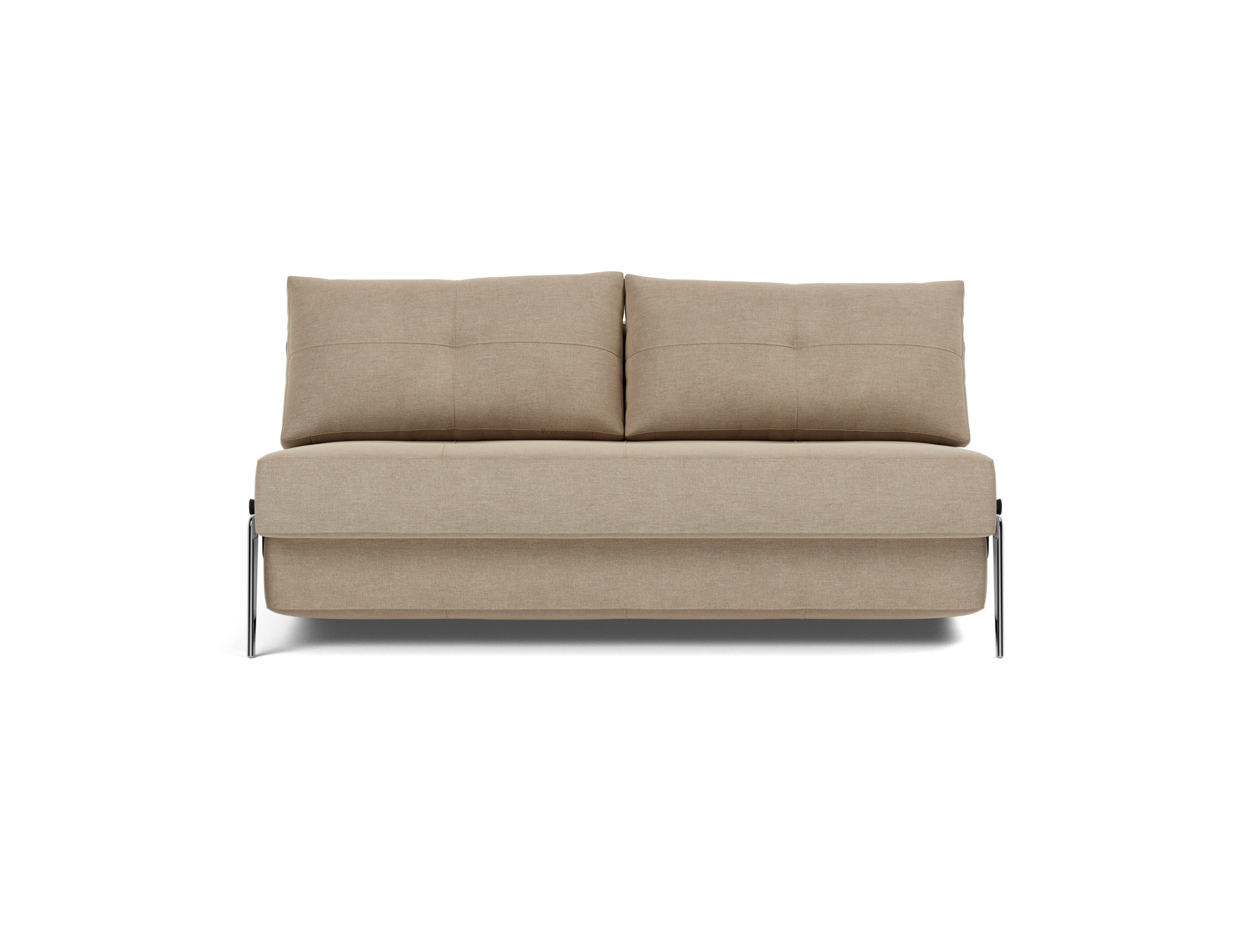 Schlafsofa Cubed 160 Flachgewebe Phobos 587-Mocha Beine Aluminium