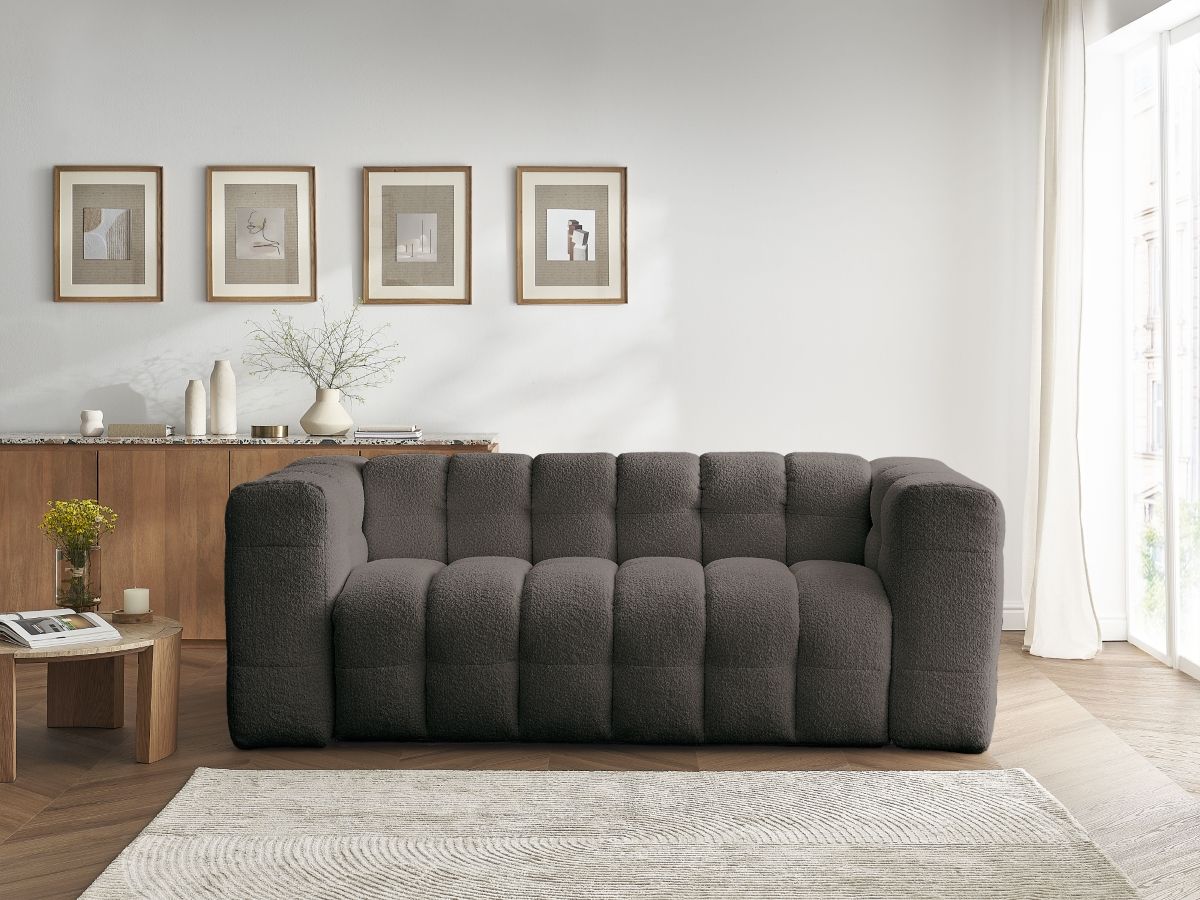 Bobochic Cloud Schlafsofa 3-Sitzer Bouclé-Stoff Braun