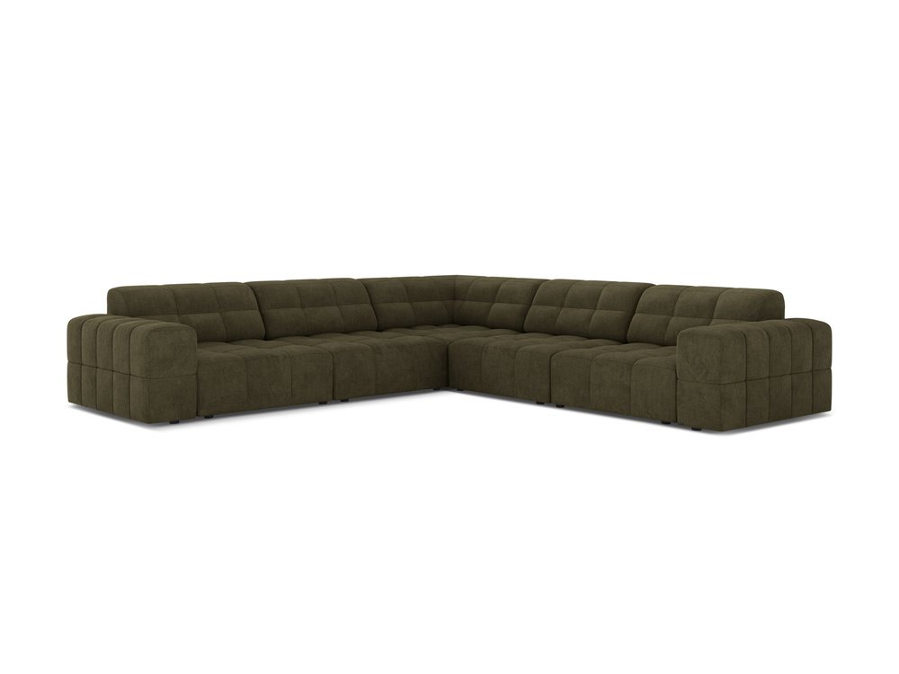 Cosmopolitan Design Symmetrisches Ecksofa Chicago 4-Sitzer Chenille Eden Grün