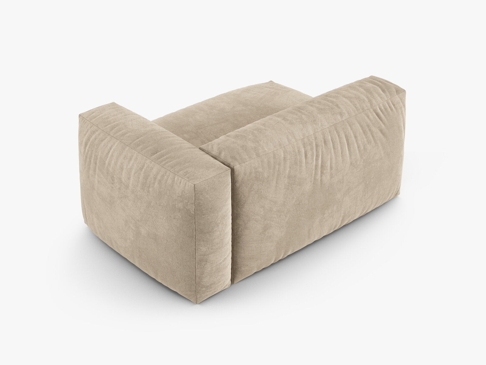 Micadoni Eckmodul mit Armlehne Martina 1-Sitzer Groß 90cm Sitztiefe Rechts Samt Vogue Helles Beige