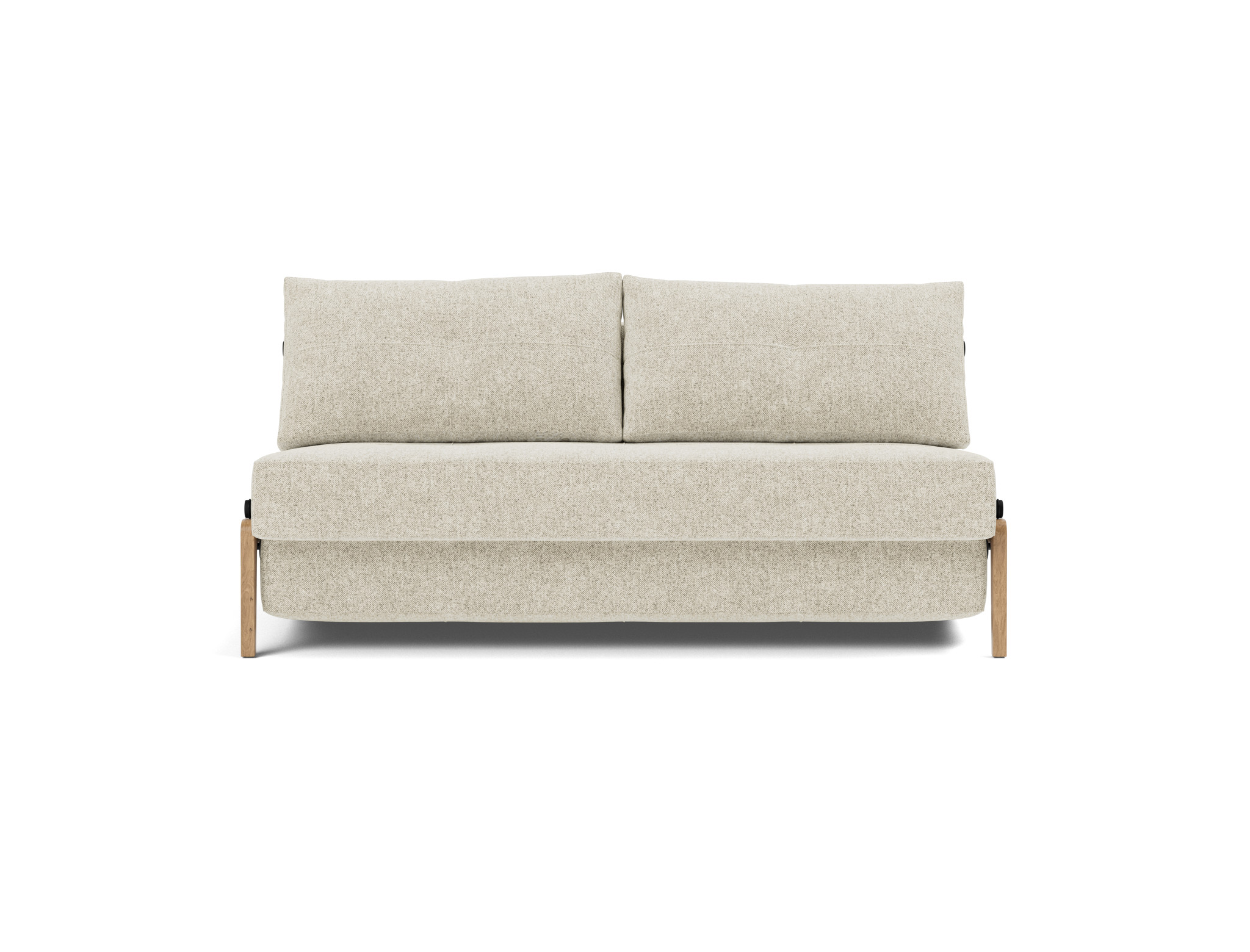 Schlafsofa Cubed 160 Strukturierter Stoff Taura 357-Off-White Beine Eiche