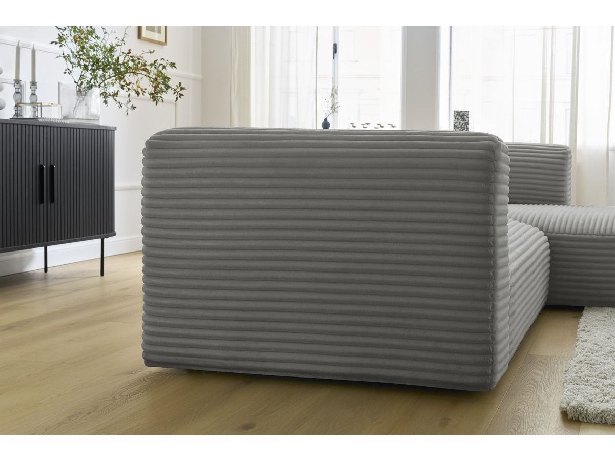 Bobochic Harry Ecksofa Breitcord weich Dunkelgrau Ecke rechts