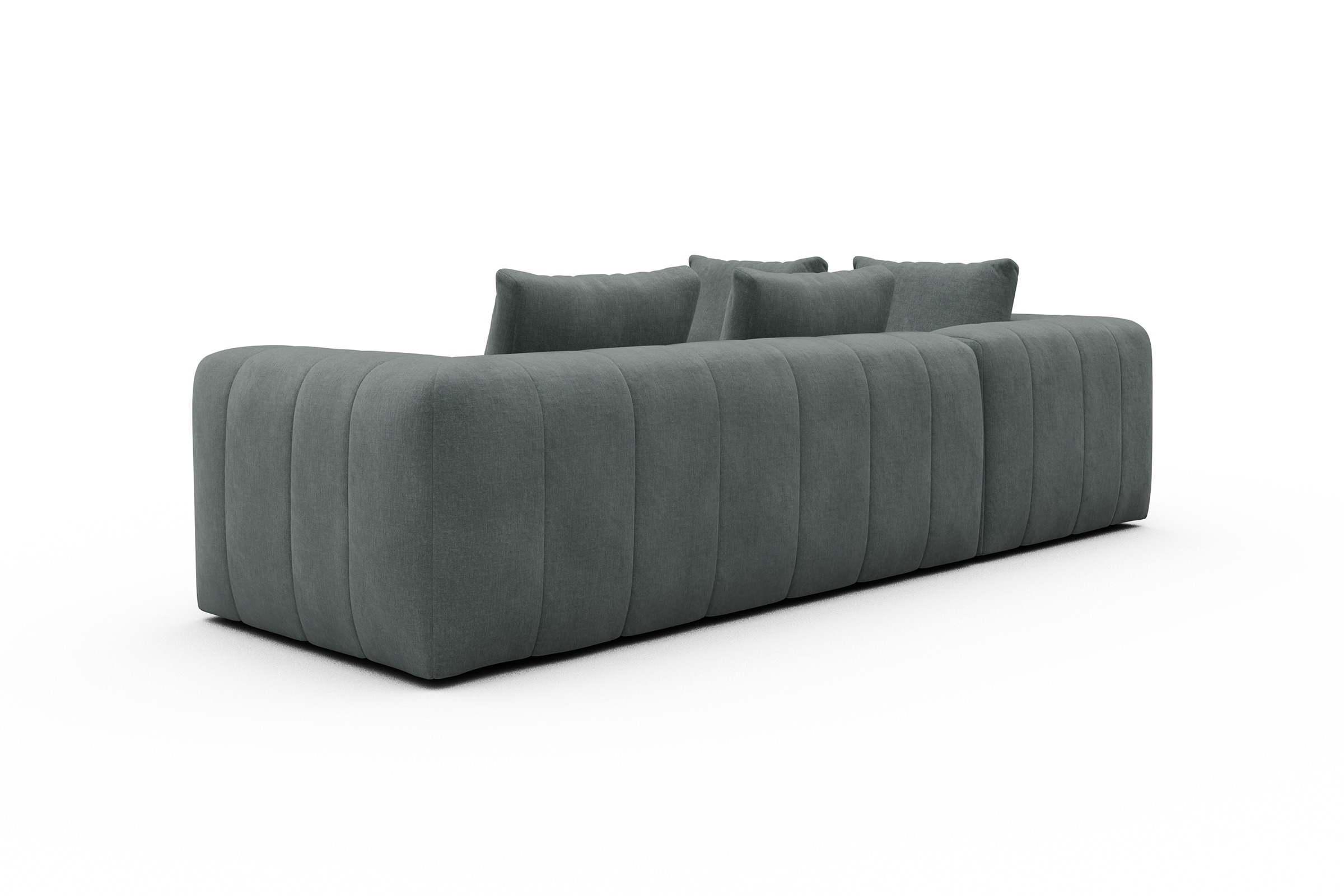 Ecksofa Hugo 2x 2,5-Sitzer Armlehne rechts Smooth-Silver-Grey