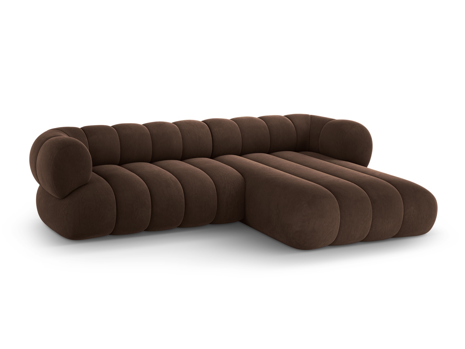 Cosmopolitan Design Ecksofa Koge 5-Sitzer Samt Vogue Schokolade Rechts