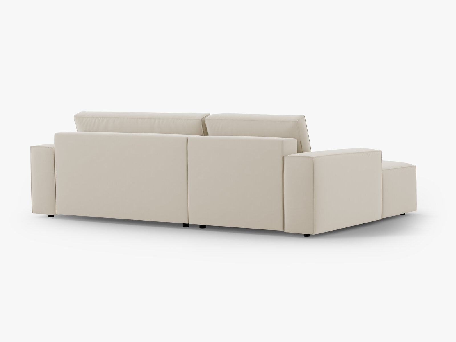 Micadoni Schlaf-Ecksofa Jodie 3-Sitzer Links Samt Dunkelbeige