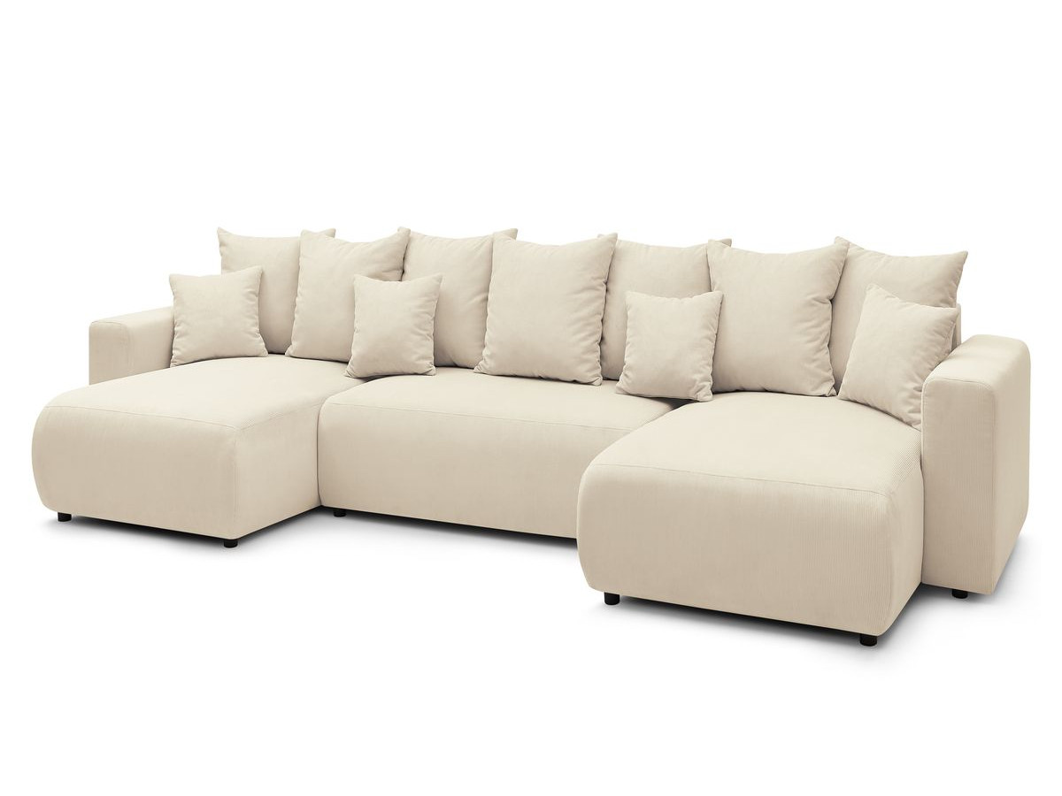 Bobochic Envy Wohnlandschaft mit Pouf Cordsamt Beige
