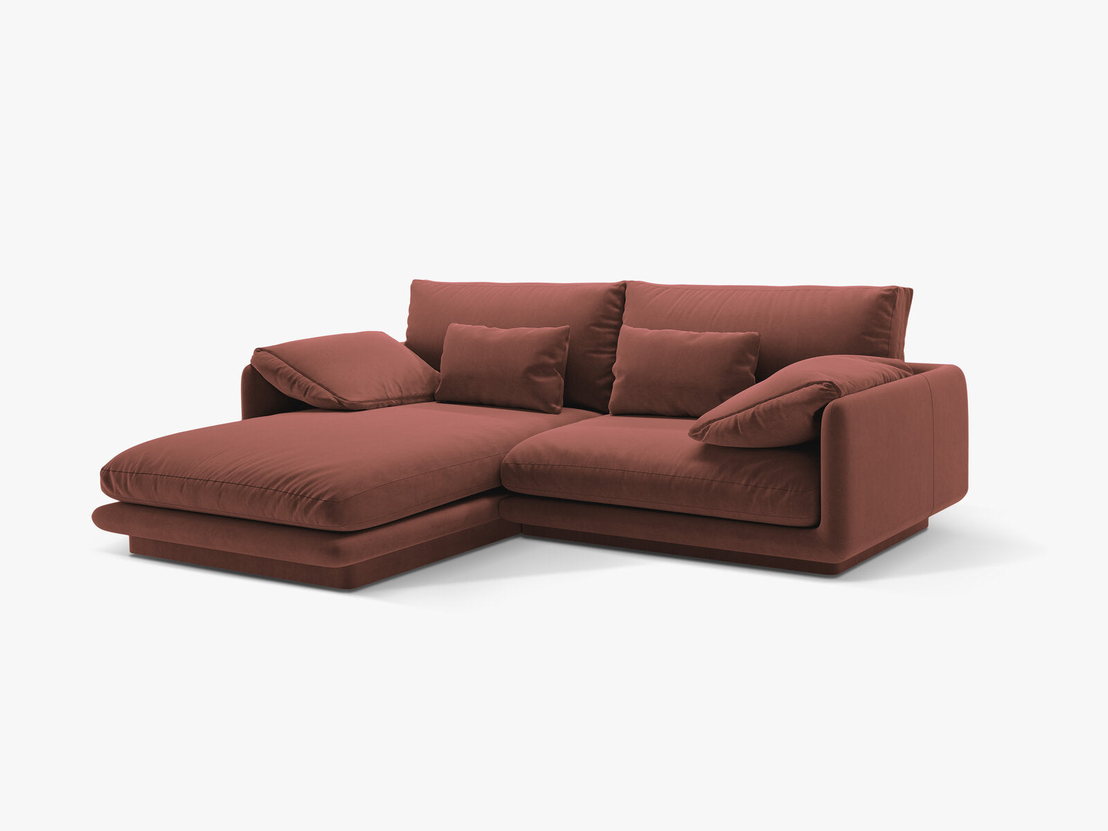 Micadoni Ecksofa Torino 3-Sitzer Links Samt Cuoio