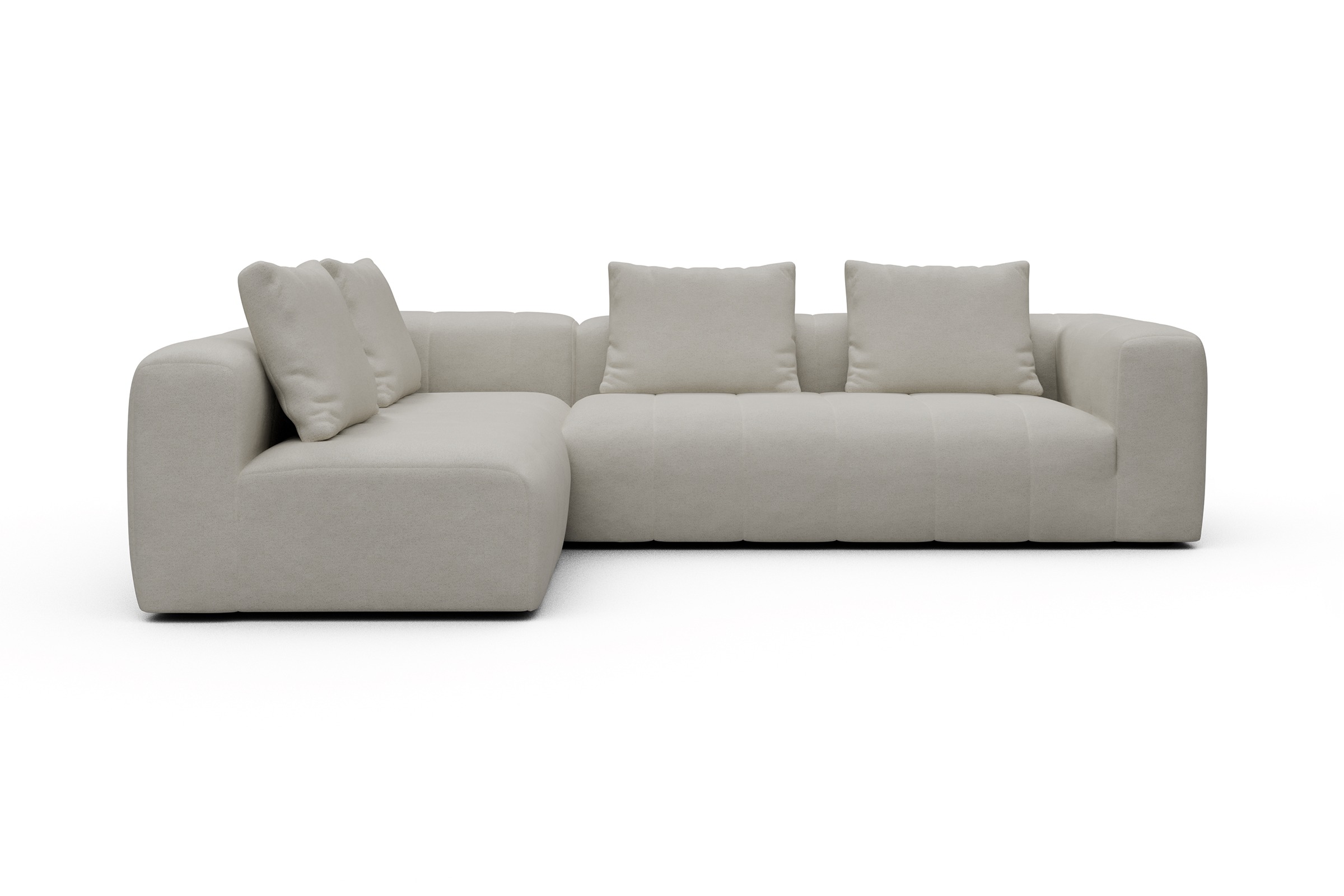 Ecksofa Hugo 2x 2,5-Sitzer Armlehne rechts Denari-Clean-Beige