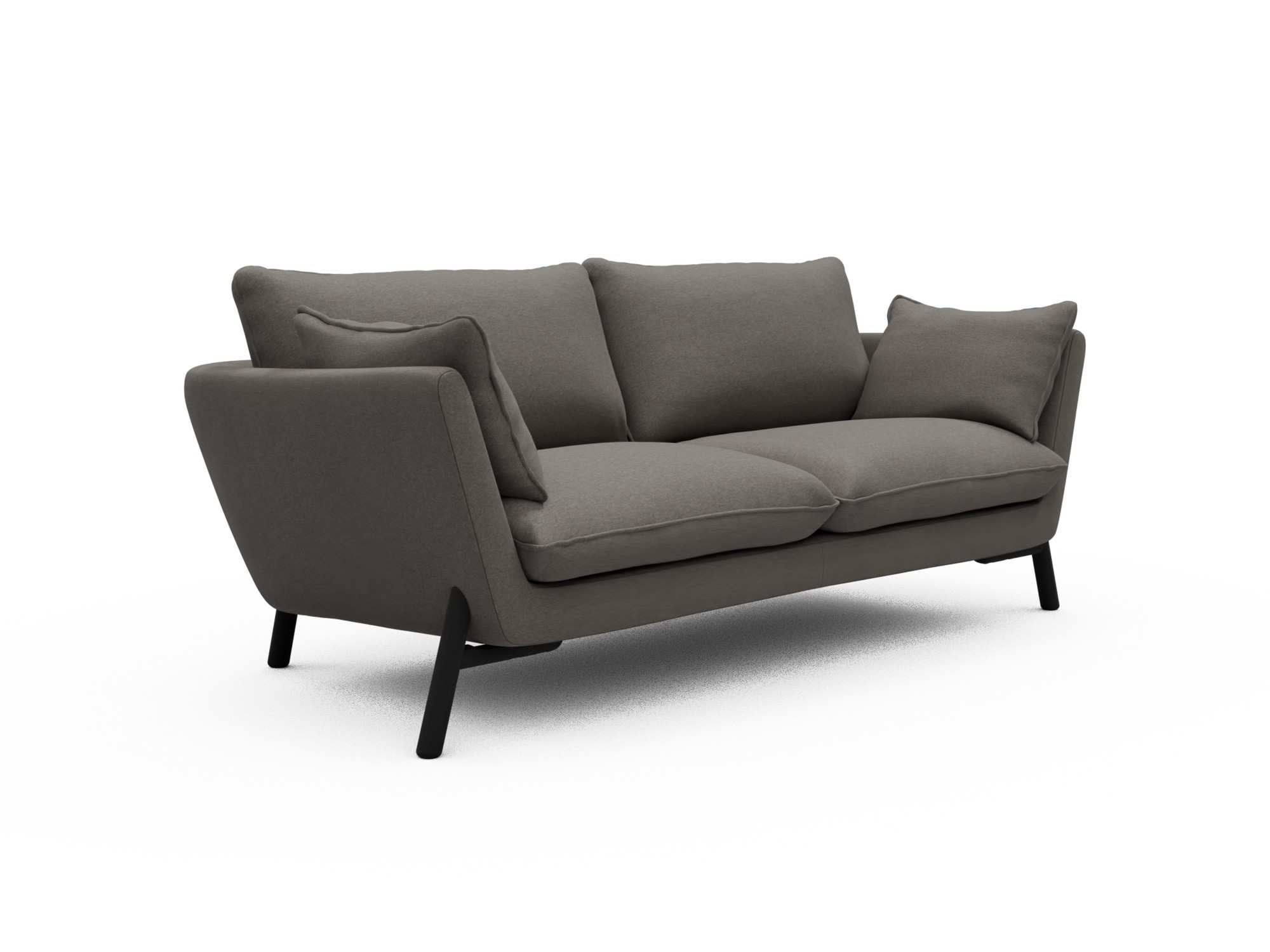 Skandi Home Sofa Emil 2-Sitzer Beinfarbe Eiche Schwarz Satya-Taupe moebelfaktor