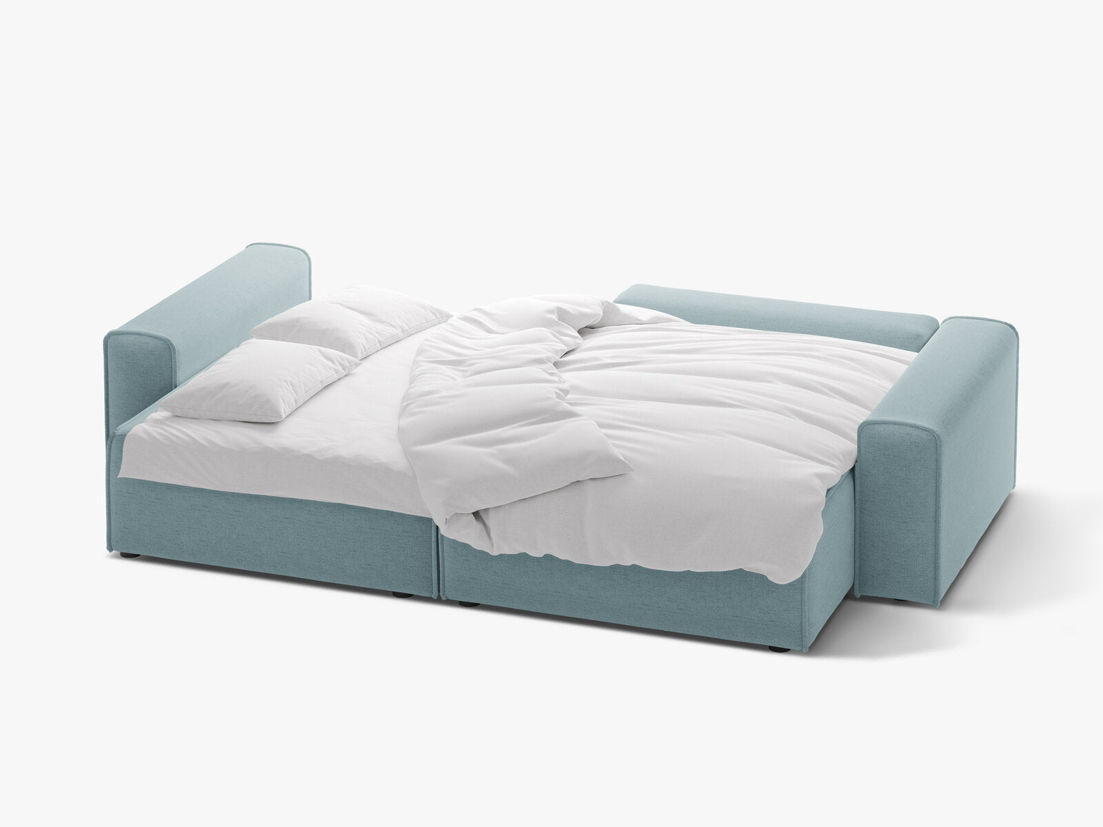 Micadoni Ecksofa Victor 3-Sitzer mit Schlaffunktion Rechts Strukturierter Stoff Hellblau