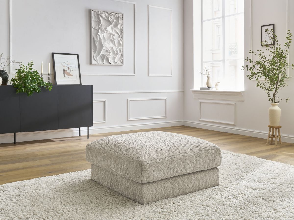 Bobochic Leonard Pouf Strukturstoff Beige