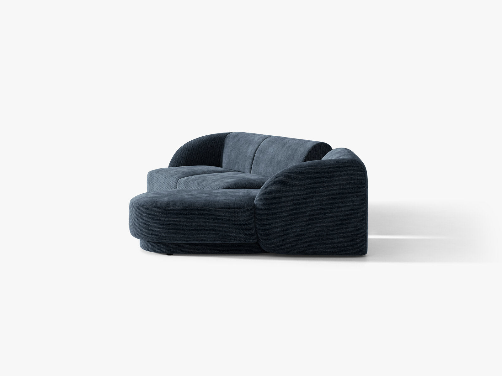 Micadoni Modulares Sofa Miley mit Recamiere 3-Sitzer Rechts Chenille Haga Königsblau