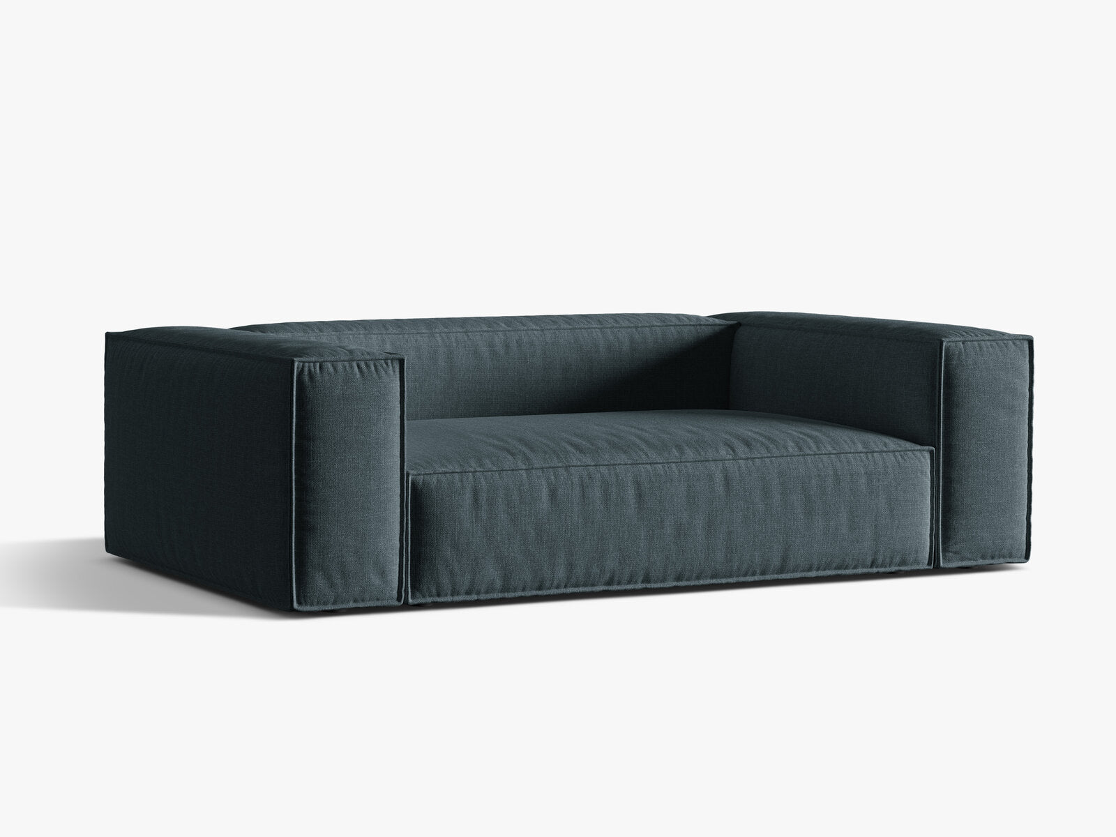 Micadoni Sofa Nuria 3-Sitzer Strukturierter Stoff Dunkel Petrol