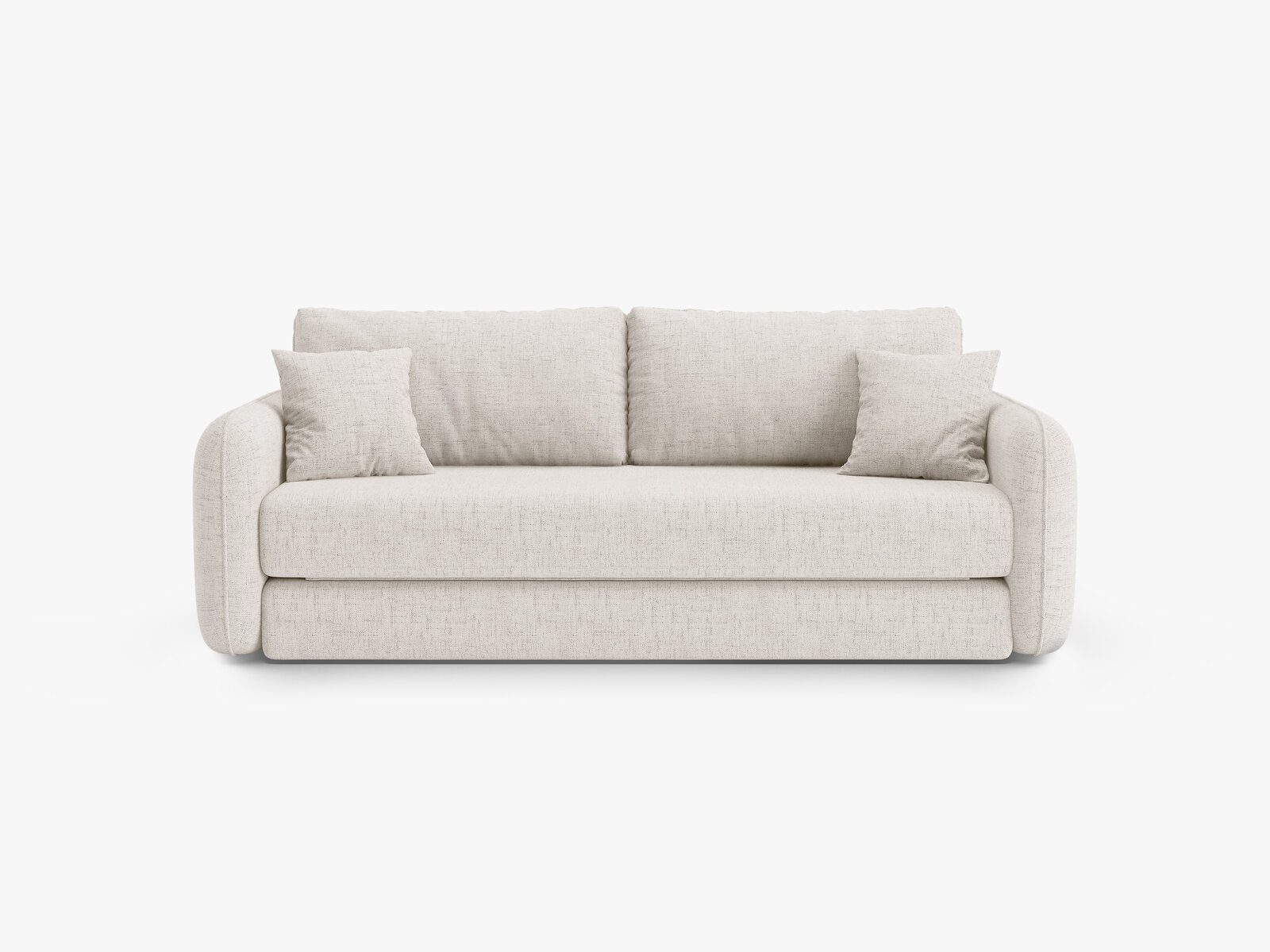 Micadoni Sofa mit Schlaffunktion Dormi 3-Sitzer Strukturierter Stoff Moly Helles Beige