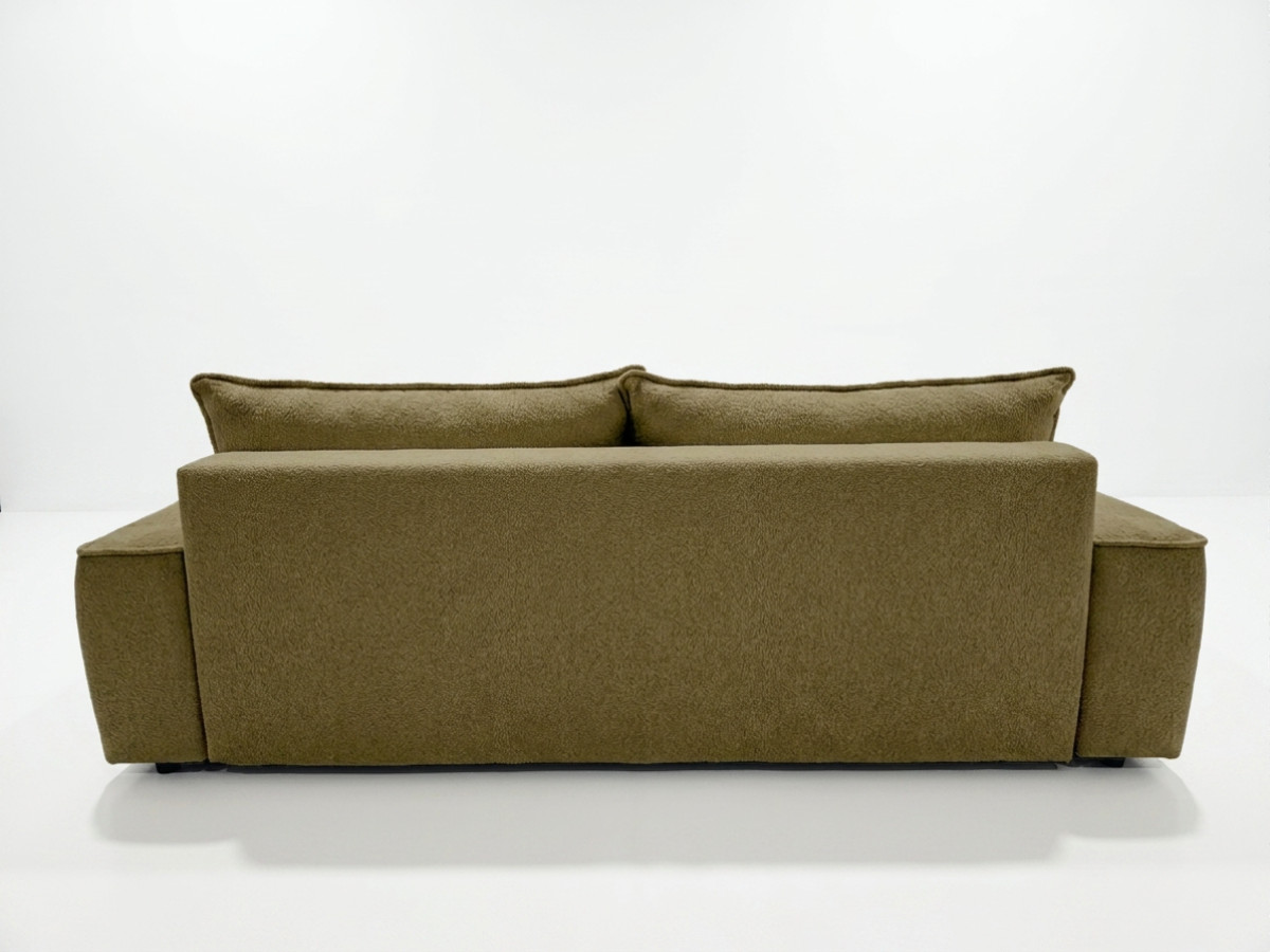 Bobochic Honore Schlafsofa 3-Sitzer mit Bettkasten Chenille Grün