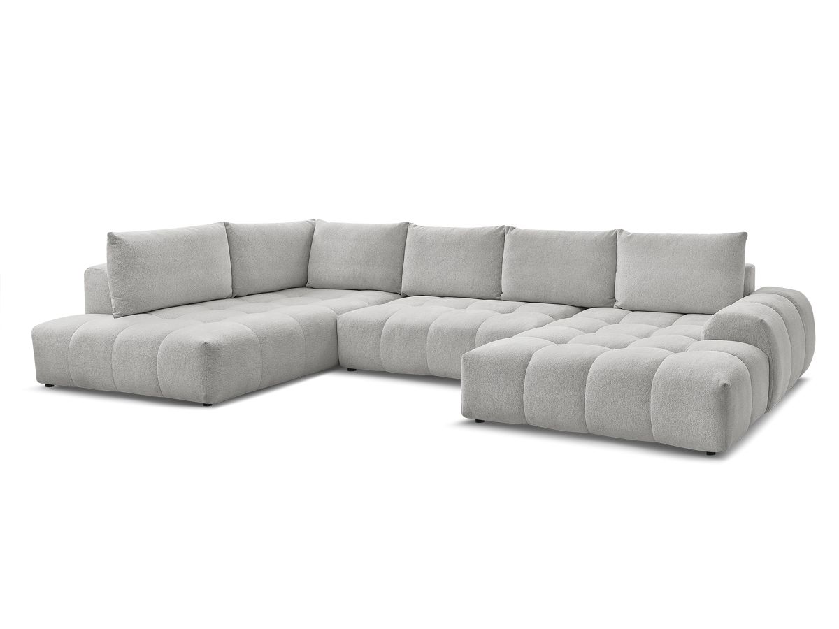 Bobochic Everest Wohnlandschaft, 6 Kissen Melange-Stoff Hellgrau Ecke rechts