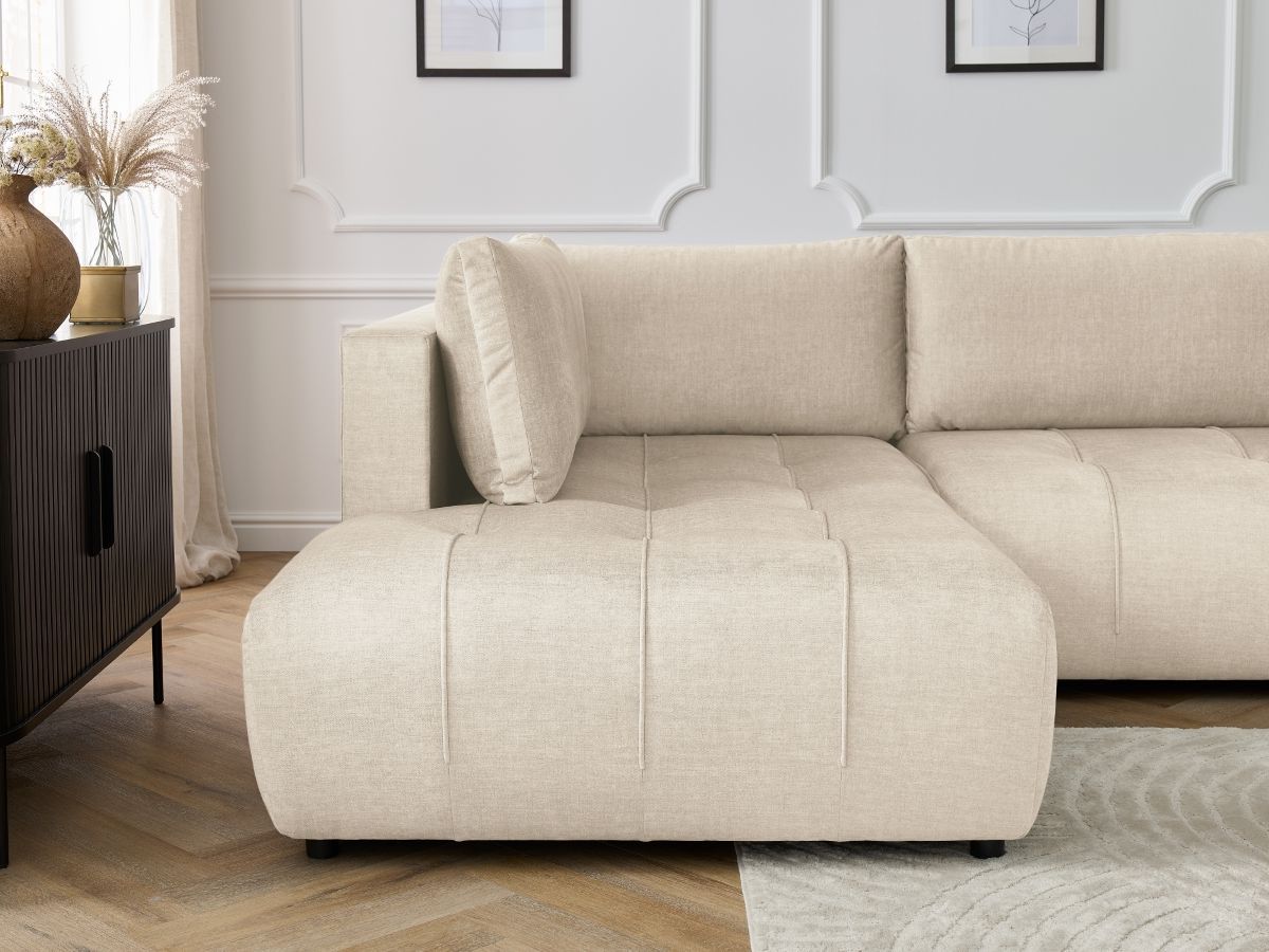 Bobochic Arsene Wohnlandschaft Samt Beige Ecke rechts