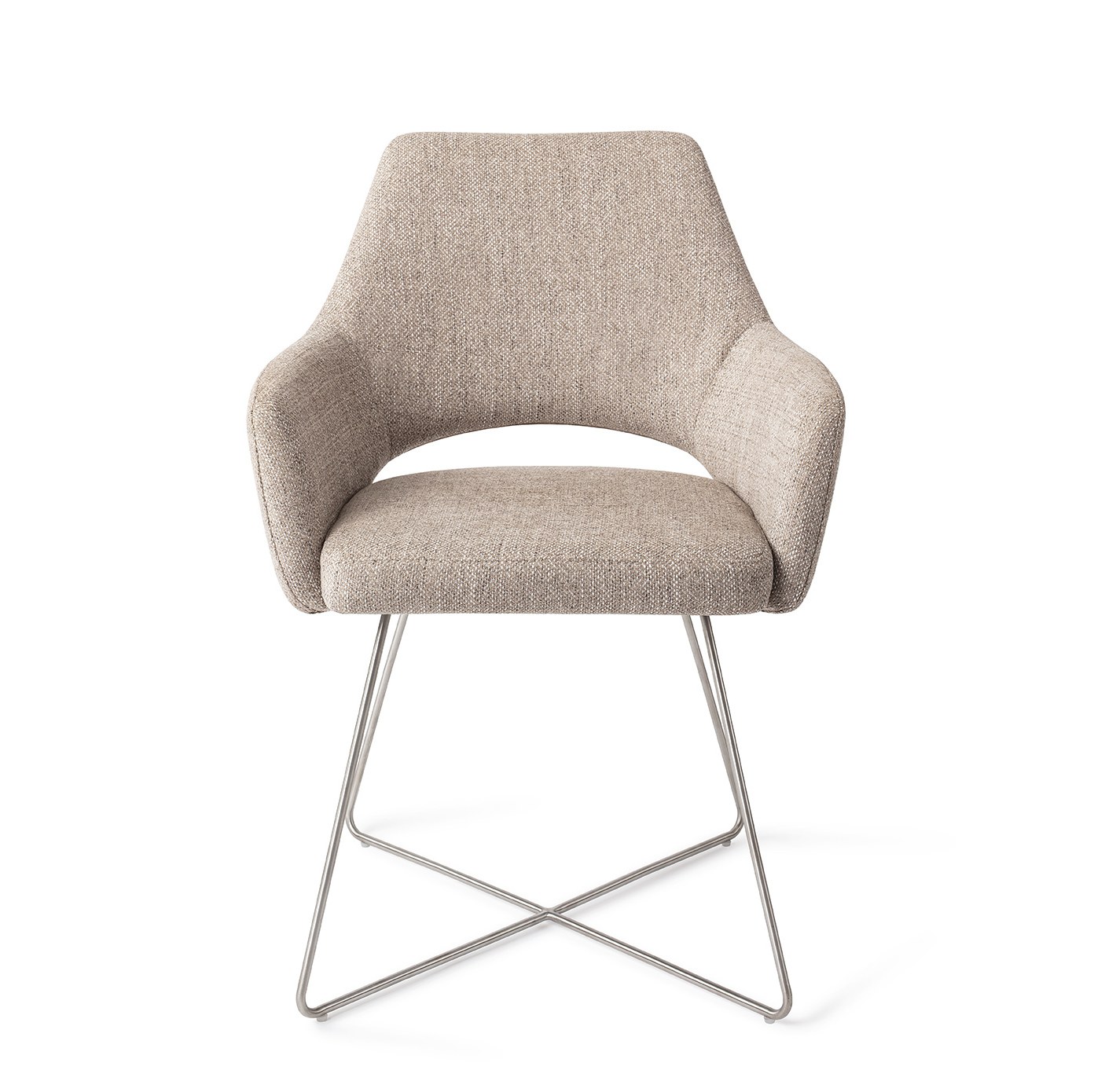 Jesper Home Esszimmerstuhl Yanai Biscuit-Beach Cross Stahl moebelfaktor