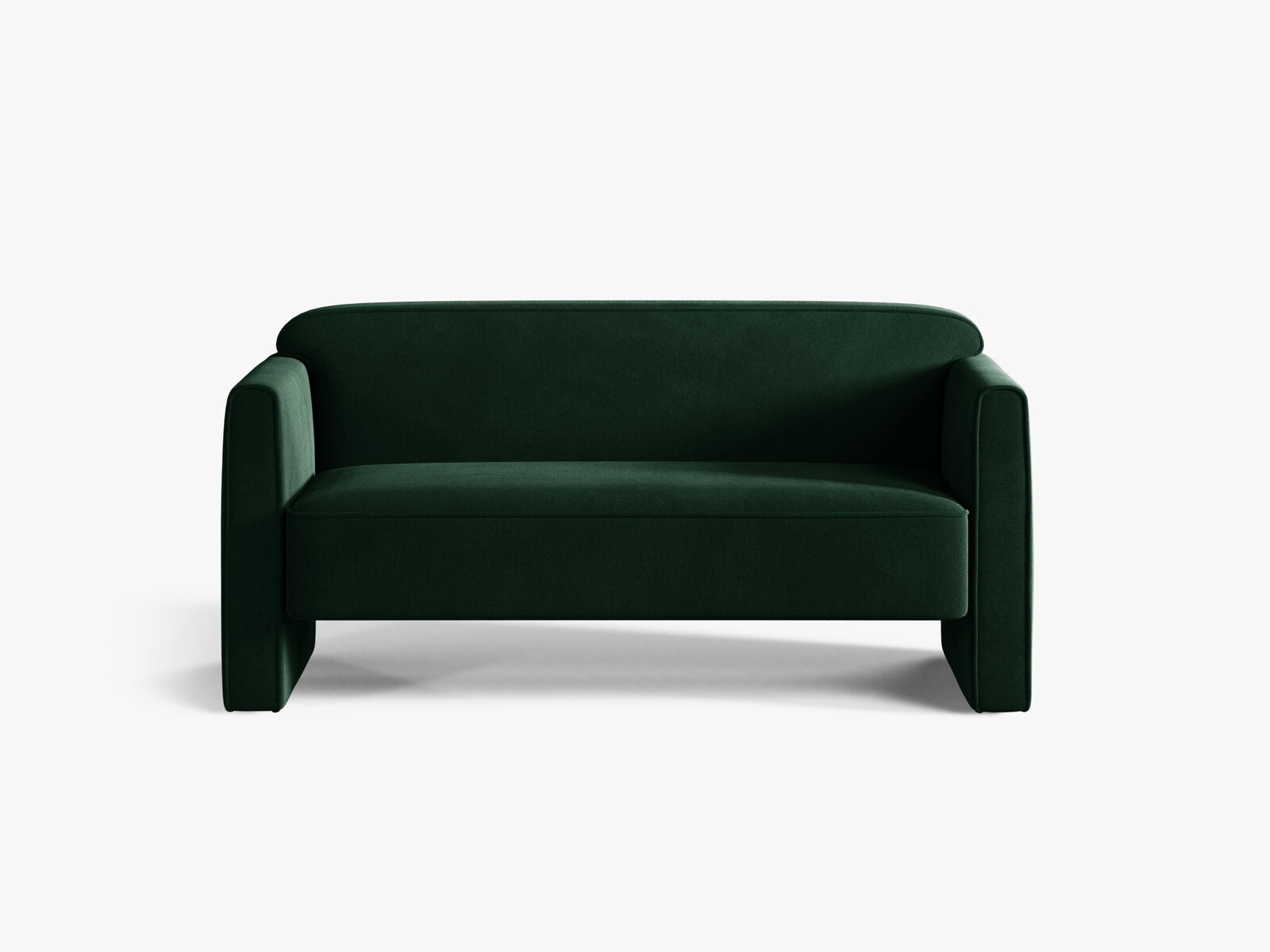Micadoni Sofa Abby 2-Sitzer Samt Salvador Flaschengrün