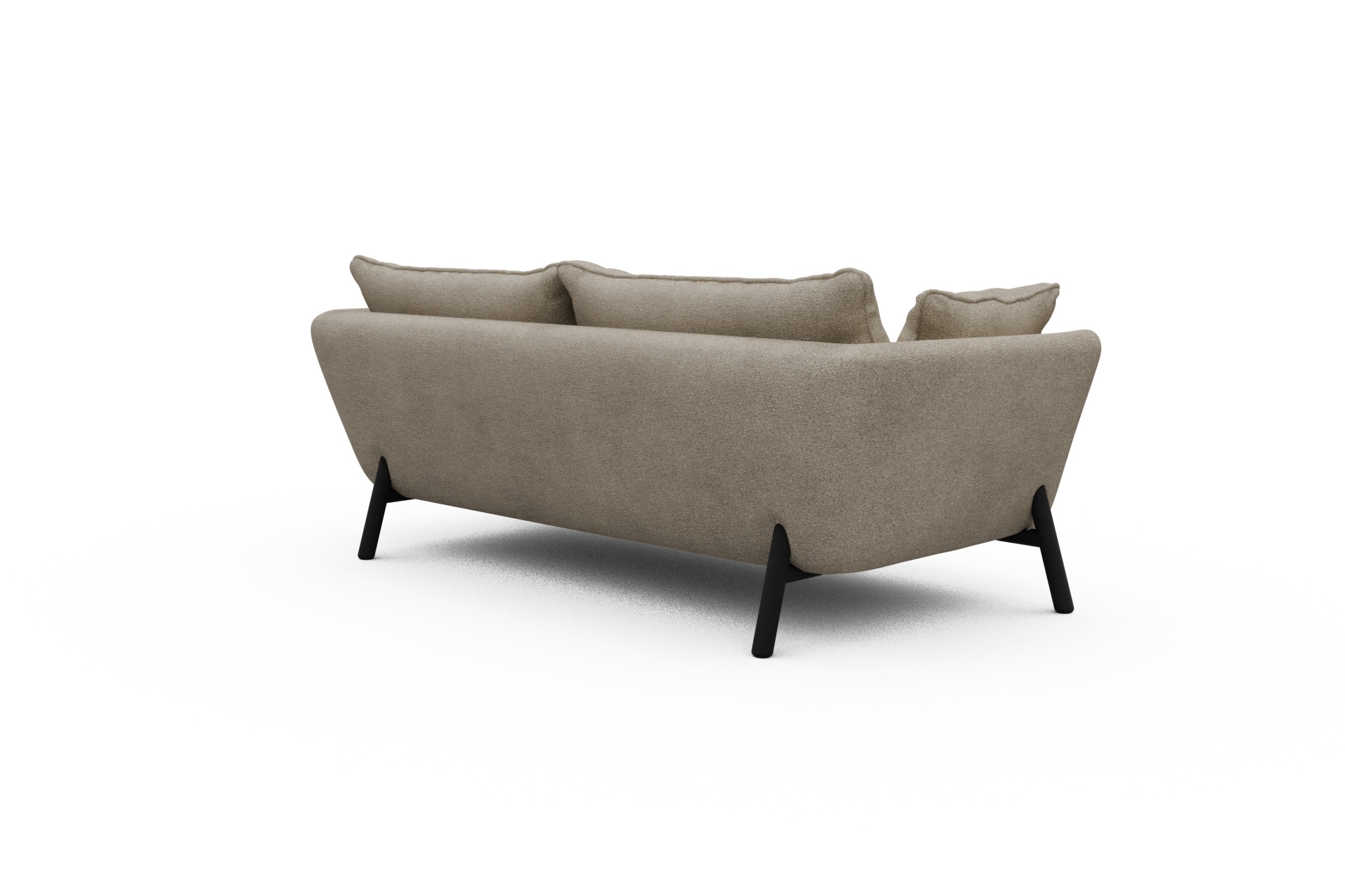 Sofa Emil PREMIUM 2-Sitzer Beinfarbe Eiche Schwarz Boucle-Beige