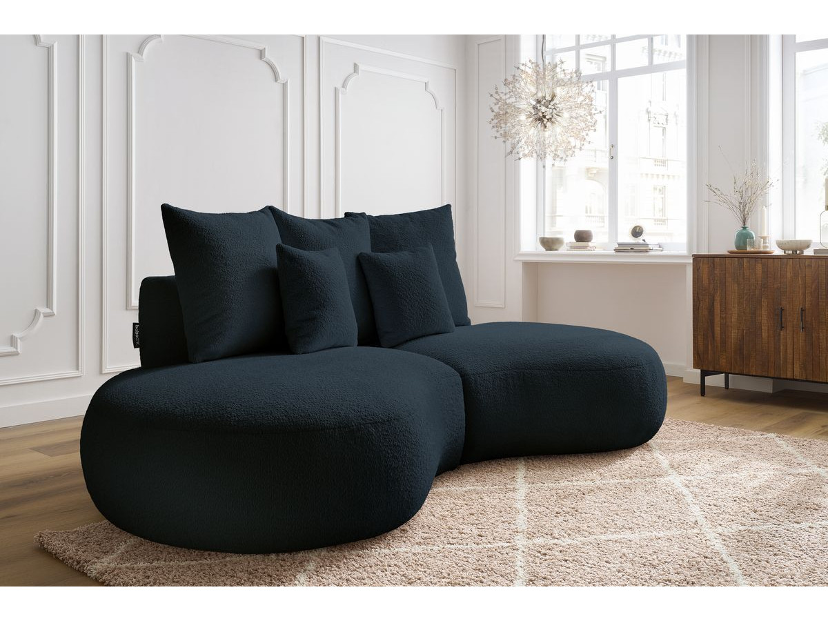Bobochic Saint-germain Sofa 3-Sitzer Bouclé-Stoff Dunkelblau