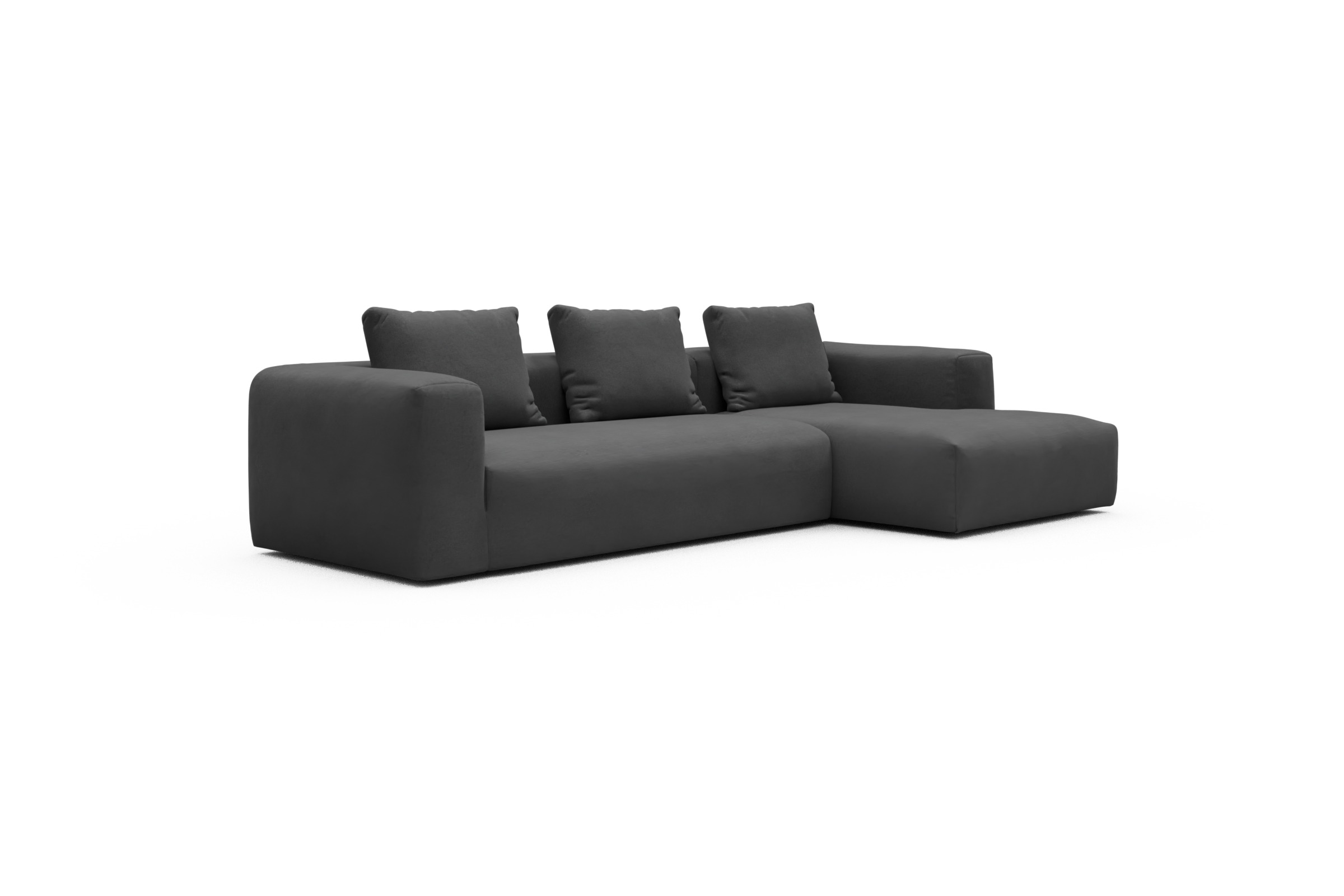 Ecksofa Fred Chaiselongue rechts mit 2,5-Sitzer Satya-Zinc