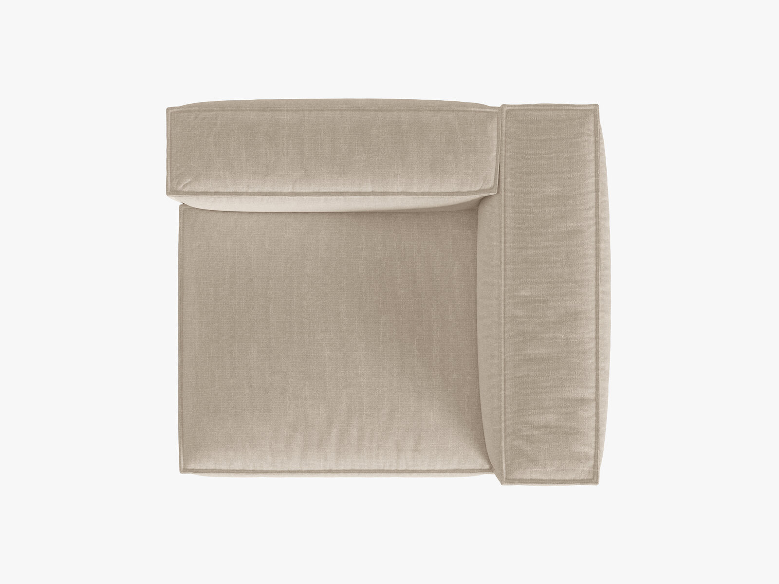 Micadoni Eckmodul Groß Nuria 1-Sitzer Rechts Strukturierter Stoff Beige