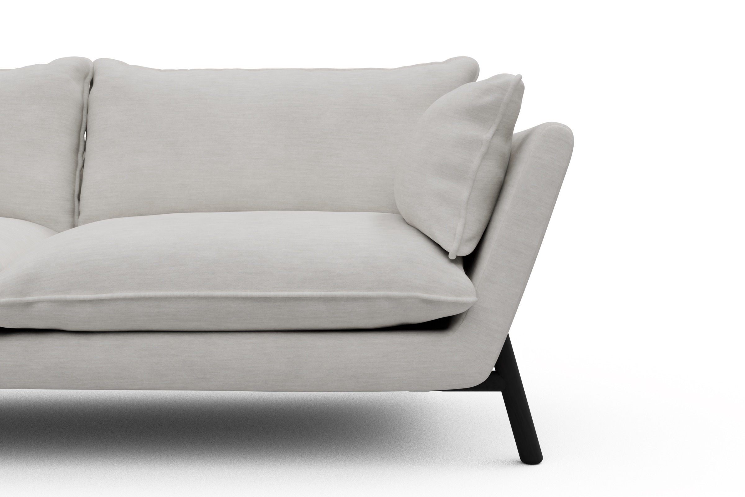 Sofa Emil PREMIUM 2-Sitzer Beinfarbe Eiche Schwarz Vivus-Dusty-Off-White