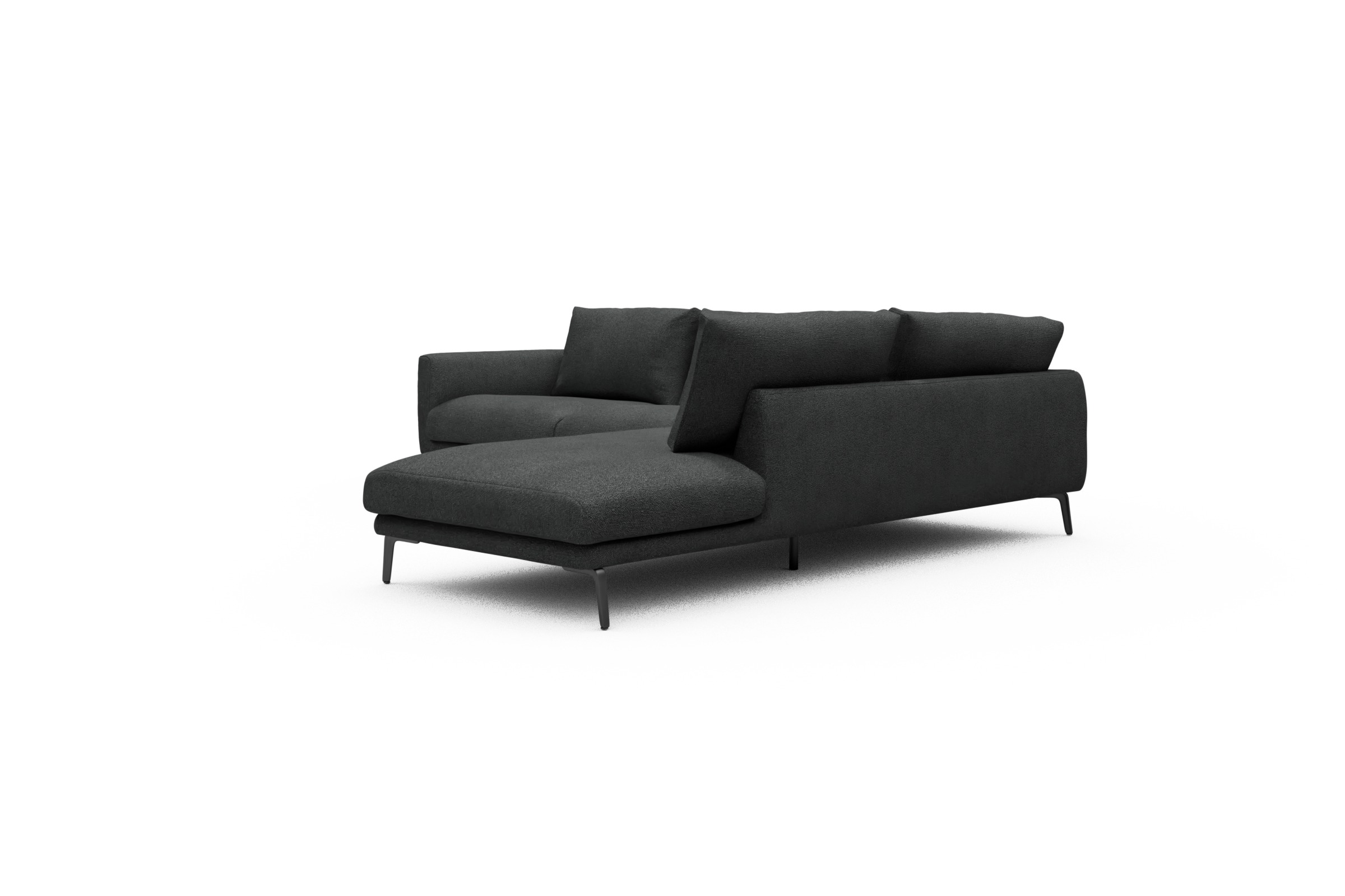 Ecksofa Karl Relax-Ecke rechts mit 2,5-Sitzer Boucle-Charcoal