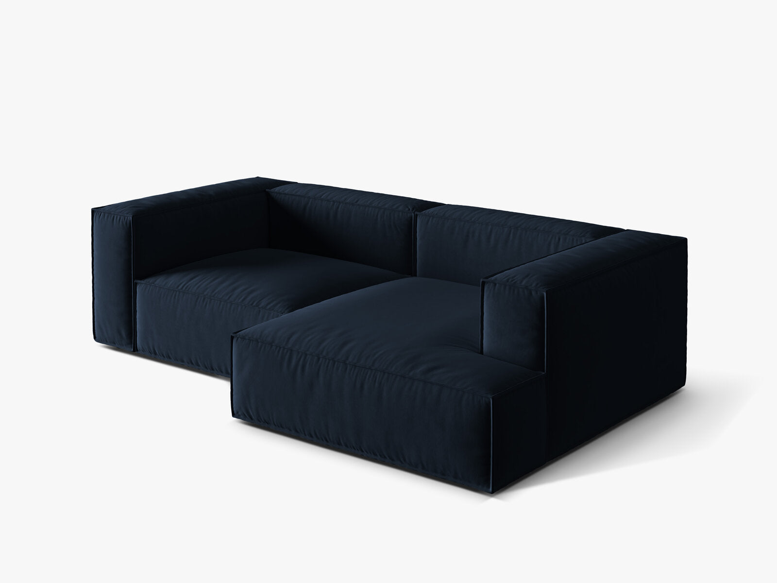Micadoni Ecksofa Nuria 3-Sitzer Rechts Samt Dunkelblau