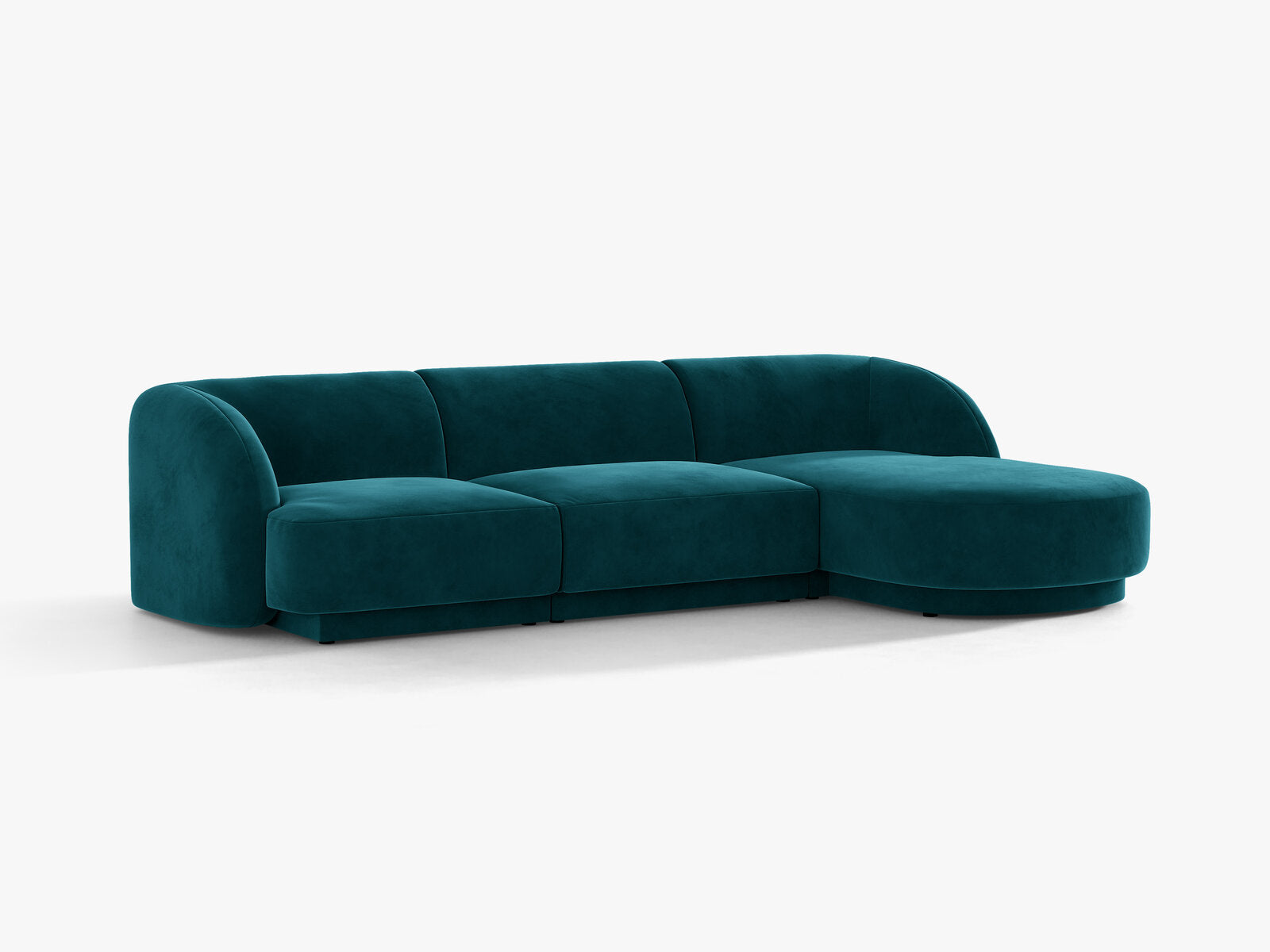 Micadoni Ecksofa Miley 4-Sitzer Rechts Samt Venus Dunkel Petrol