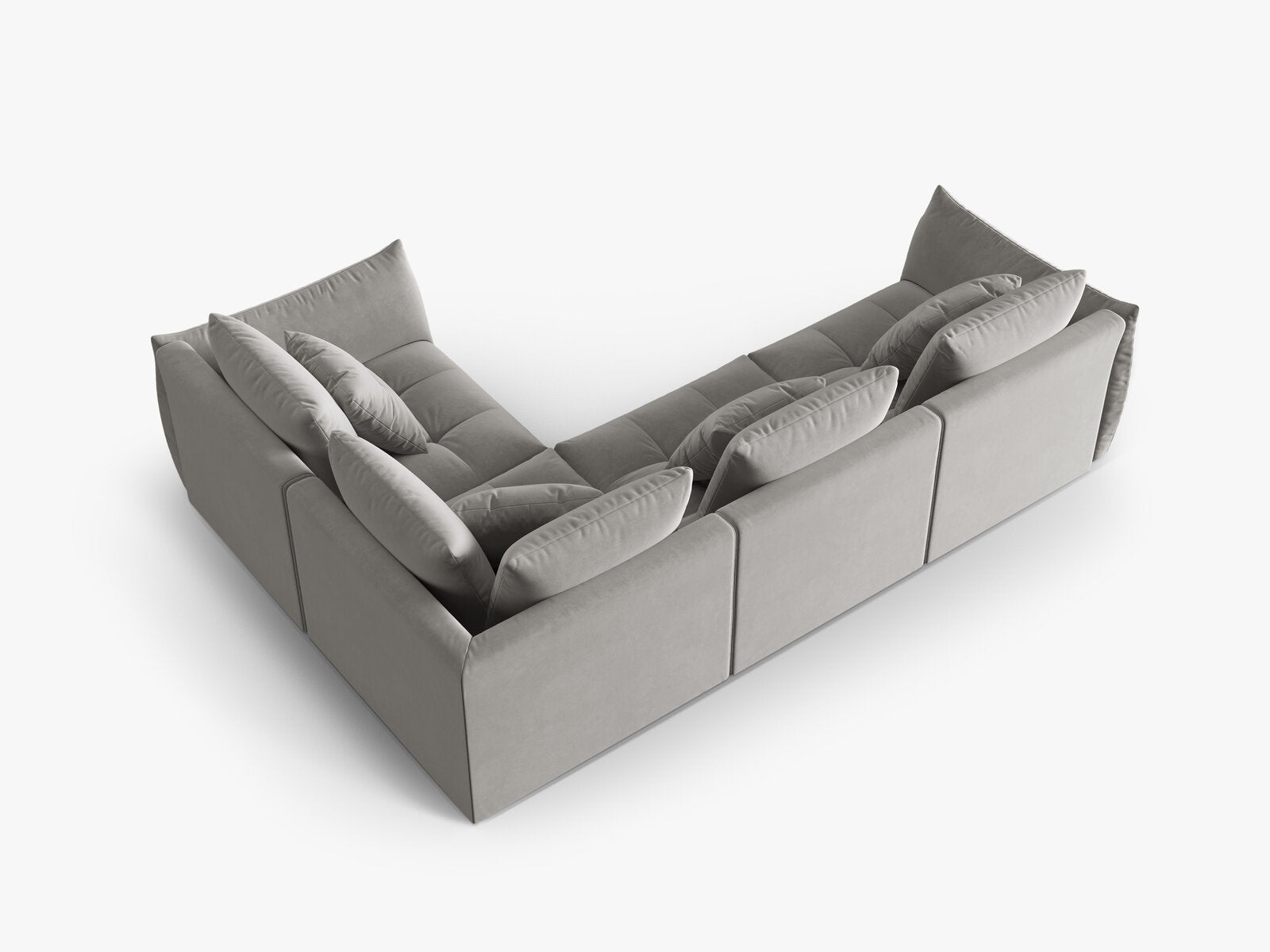 Micadoni Ecksofa Bloom 4-Sitzer Rechts Samt Grau
