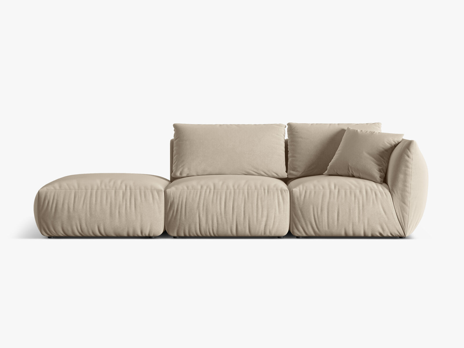Micadoni Modulares Sofa Chris 3-Sitzer Links Samt Ecru