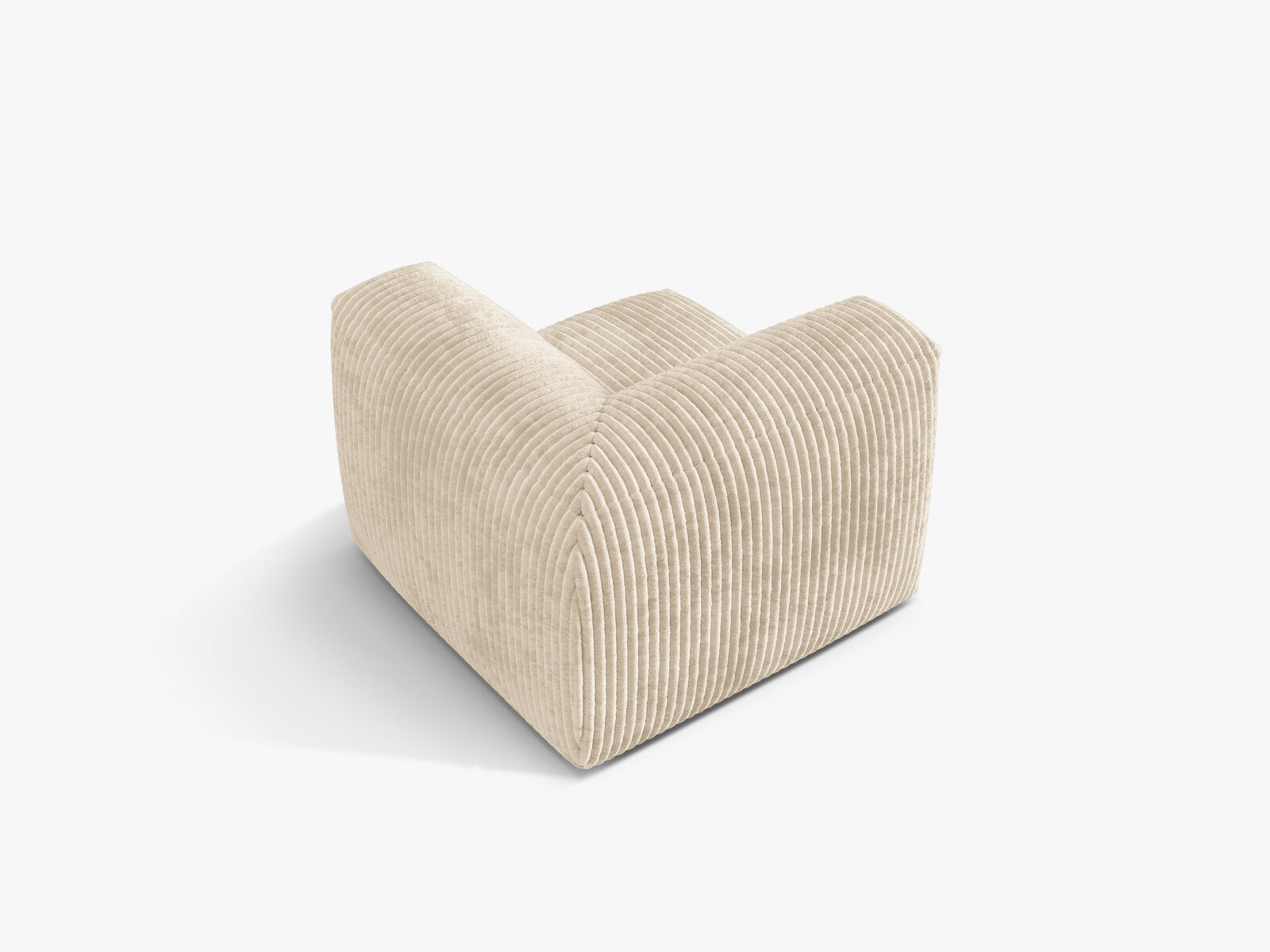 Micadoni Eckmodul Martina 1-Sitzer Klein Kord Tilia Helles Beige