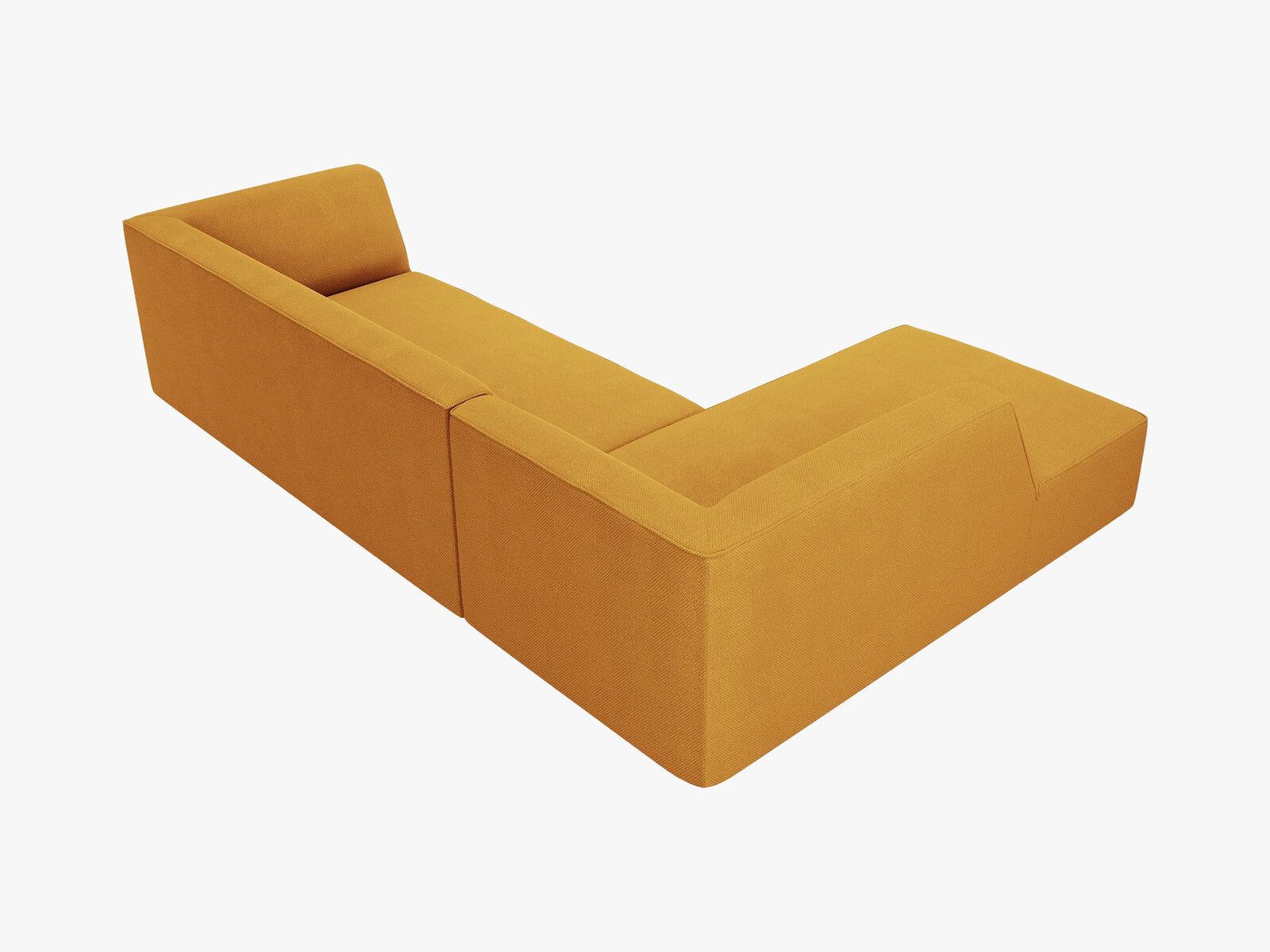 Micadoni 4-Sitzer Modular Sofa Ruby Links Strukturierter Stoff Ottawa Gelb