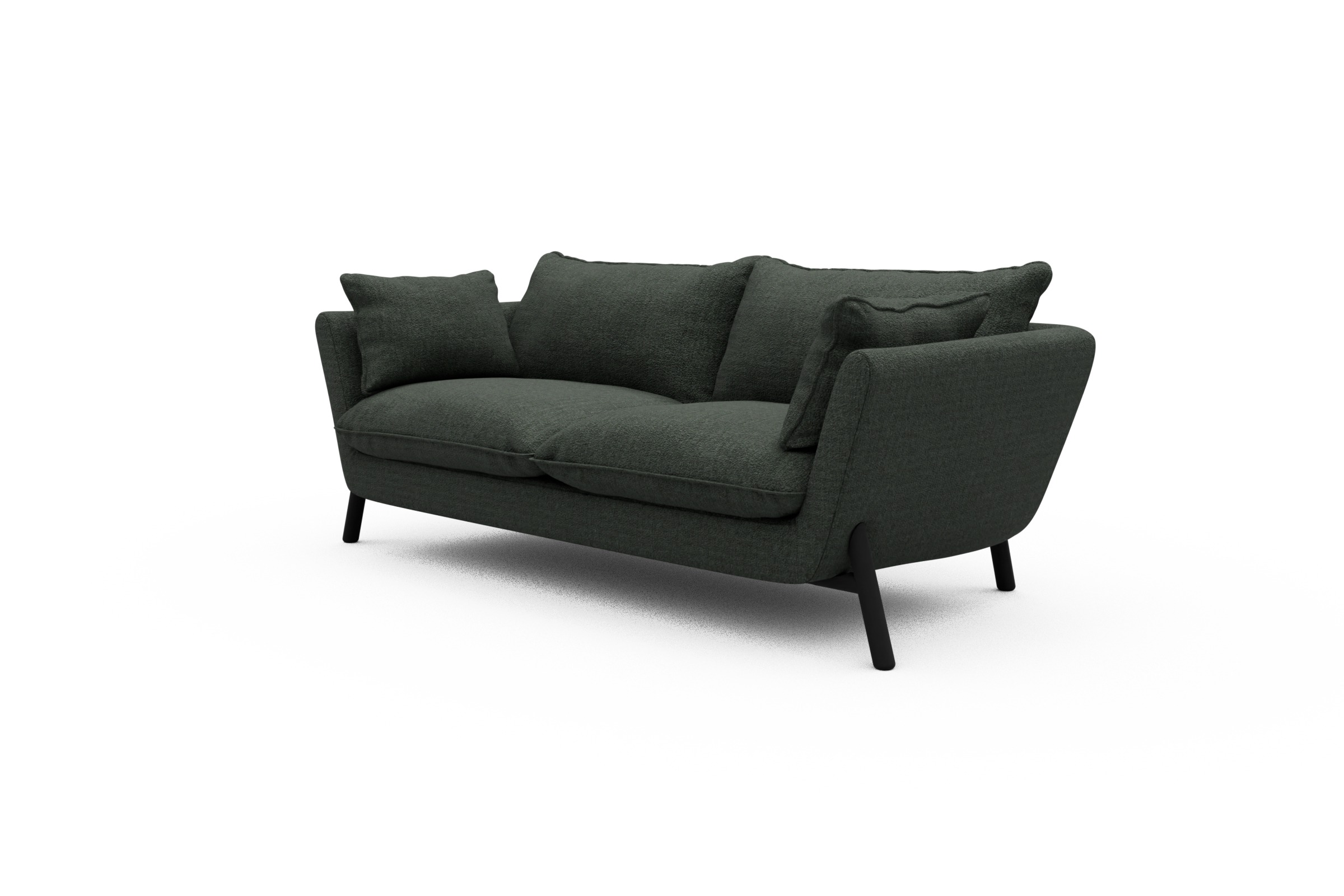 Sofa Emil PREMIUM 2-Sitzer Beinfarbe Eiche Schwarz Aivi-Pine-Green