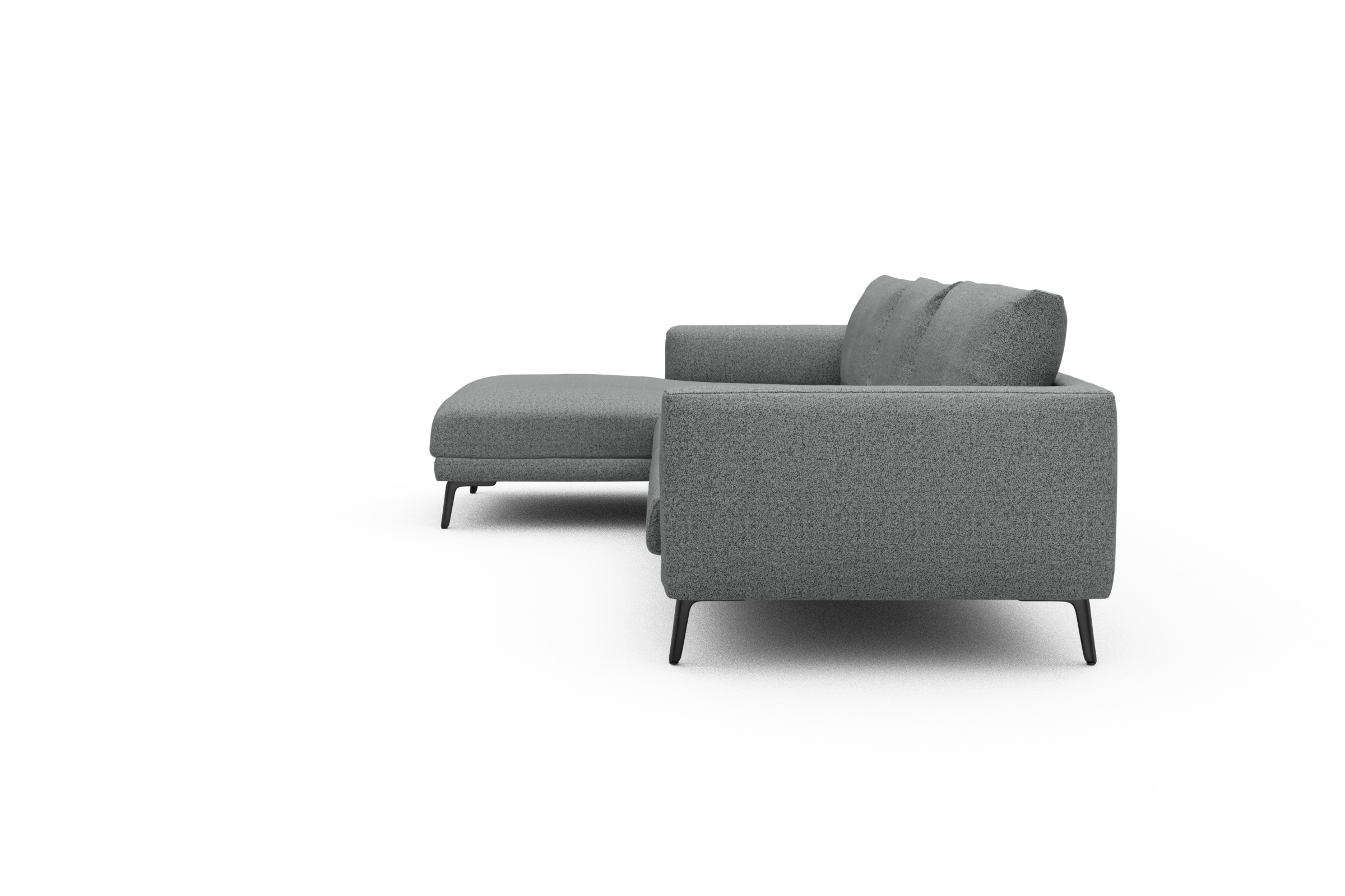 Ecksofa Karl Chaiselongue links mit 2,5-Sitzer Aivi-Gravet-Grey
