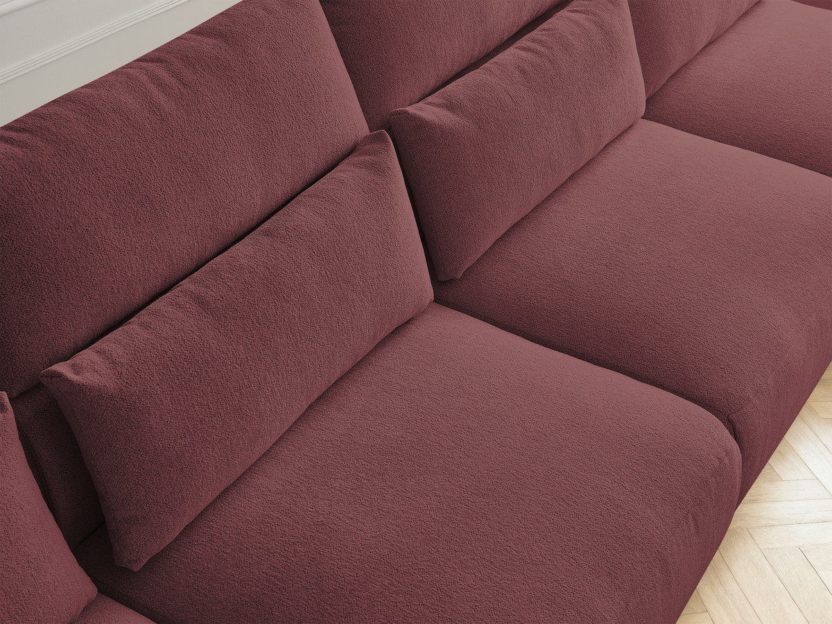 Bobochic Jana Wohnlandschaft mit großem Pouf Melange-Stoff Rot