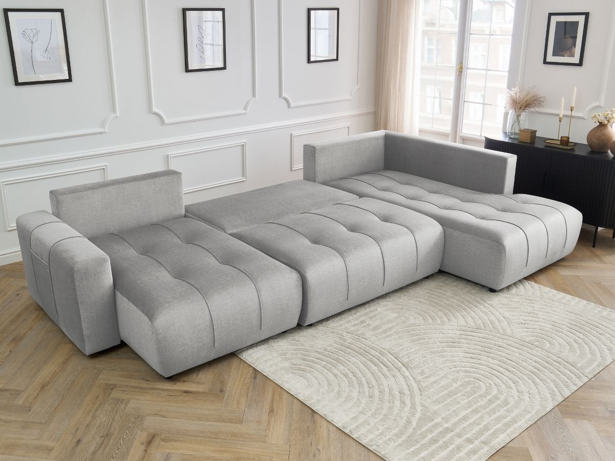 Bobochic Arsene Wohnlandschaft Samt Hellgrau Ecke links