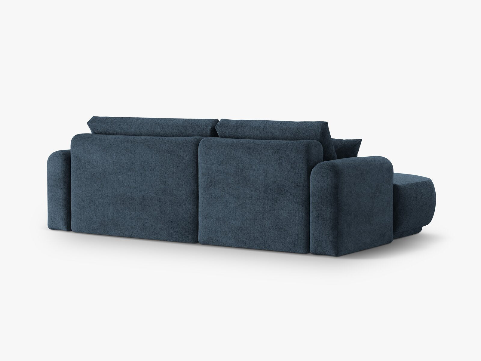 Micadoni Ella Ecksofa 5-Sitzer mit Schlaffunktion Links Strukturierter Stoff Sorella Dunkelblau